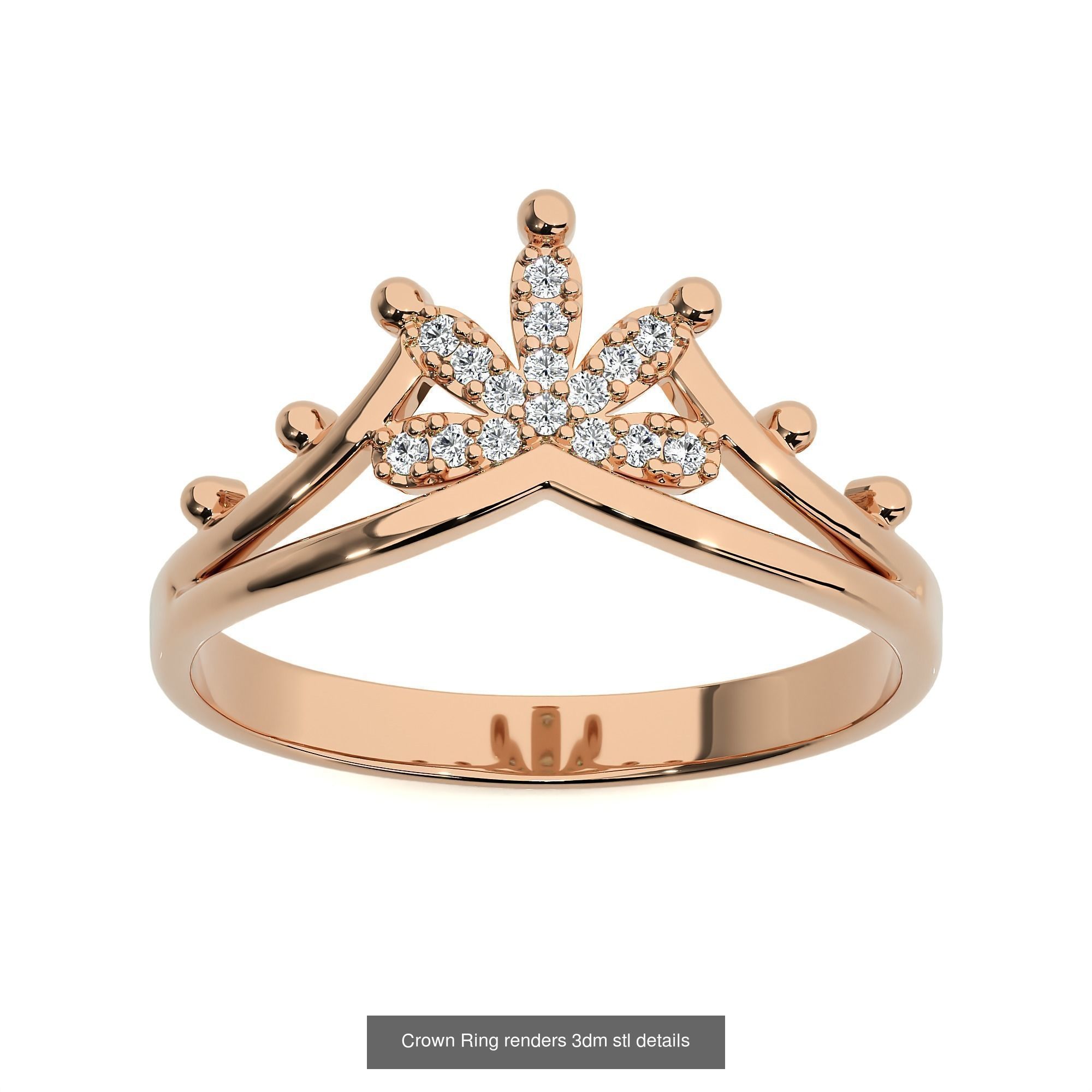 34 Crown Ring renders 3dm stl details  3D Model Collection_28