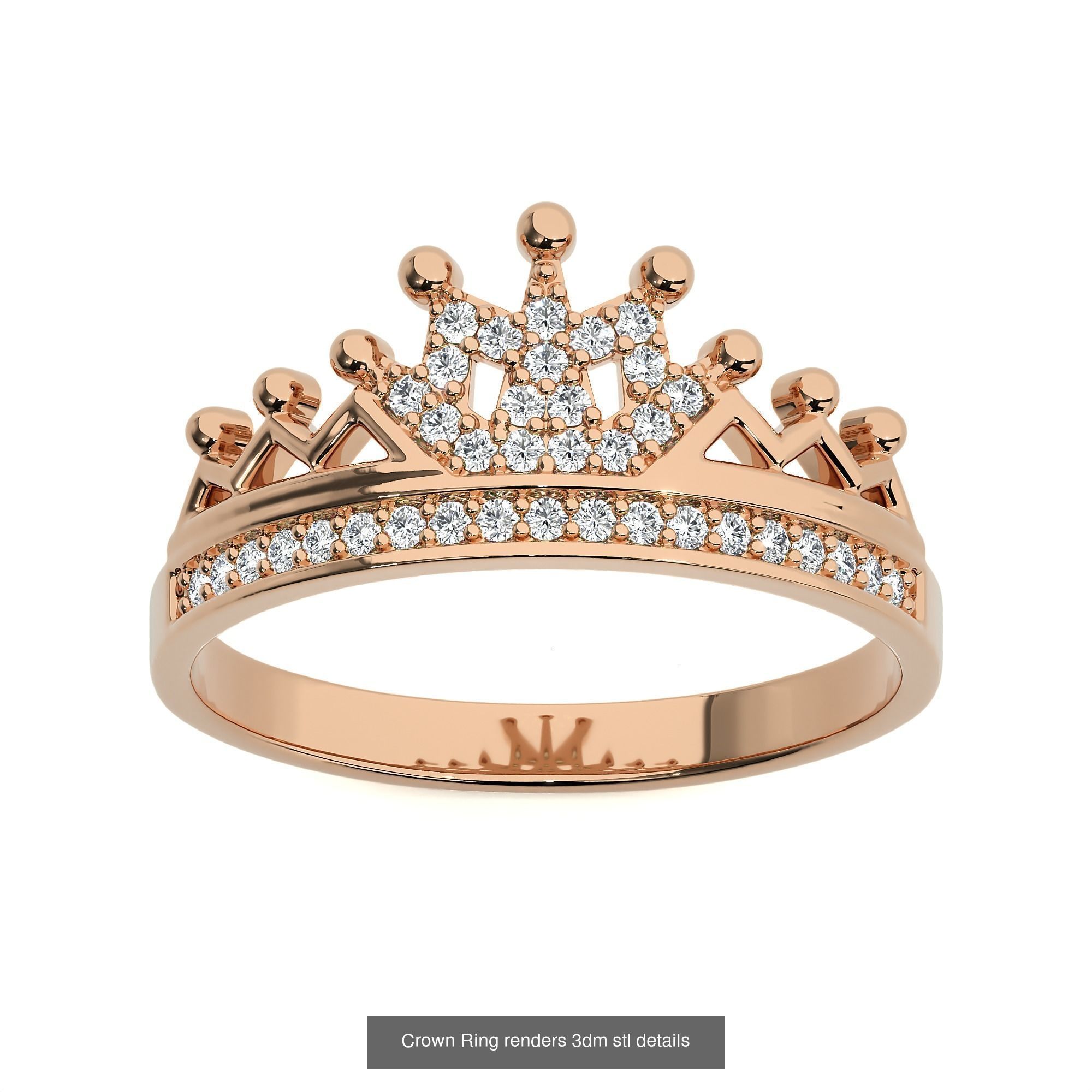 34 Crown Ring renders 3dm stl details  3D Model Collection_34