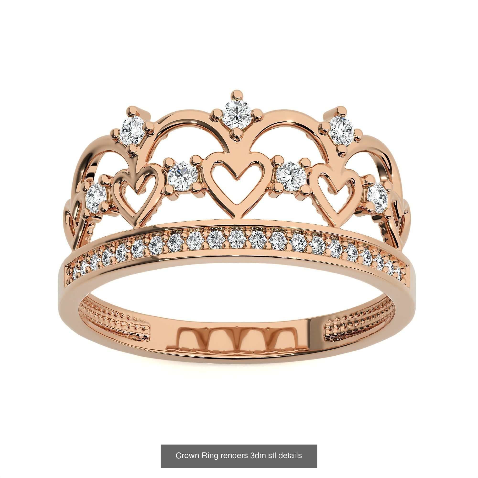 34 Crown Ring renders 3dm stl details  3D Model Collection_32