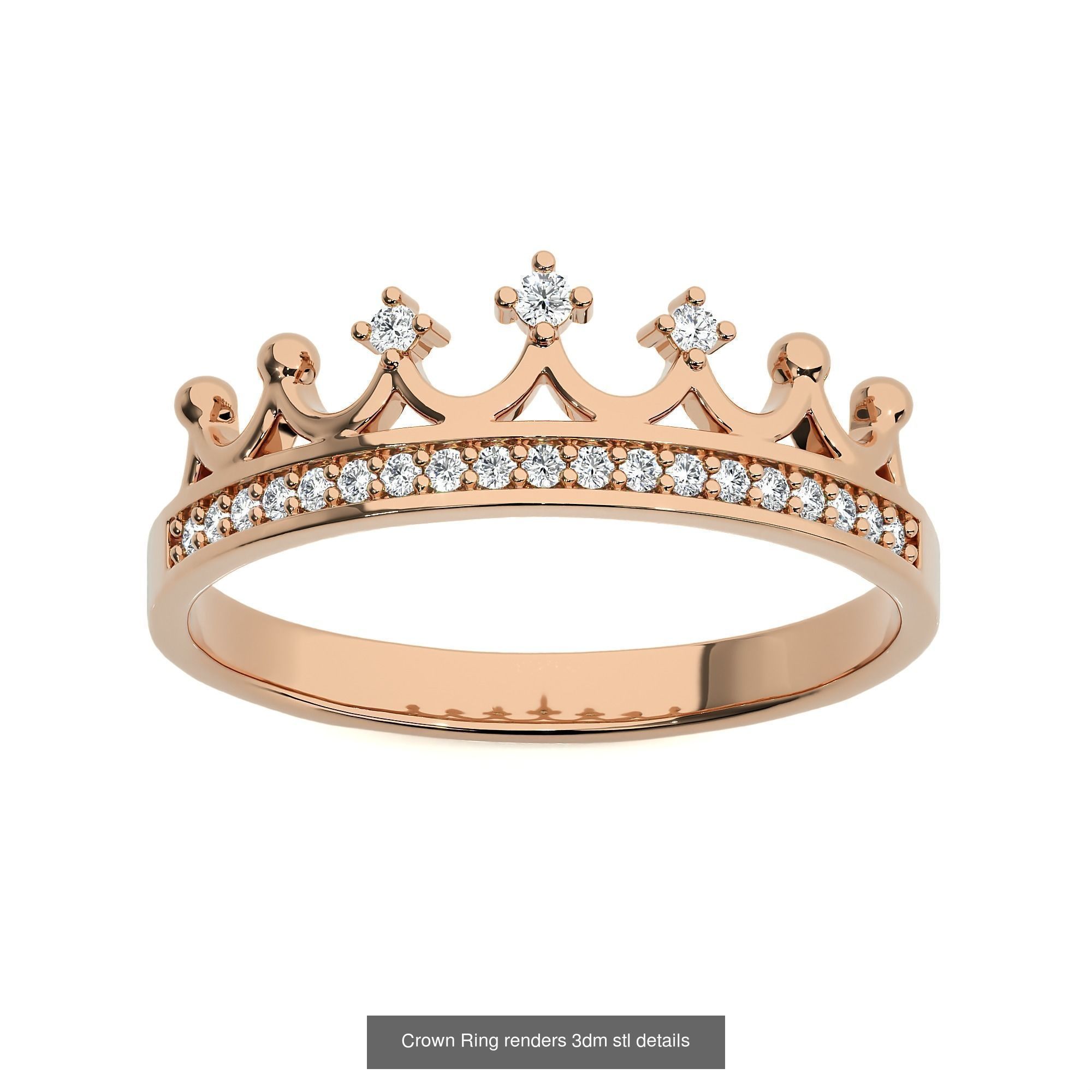 34 Crown Ring renders 3dm stl details  3D Model Collection_19