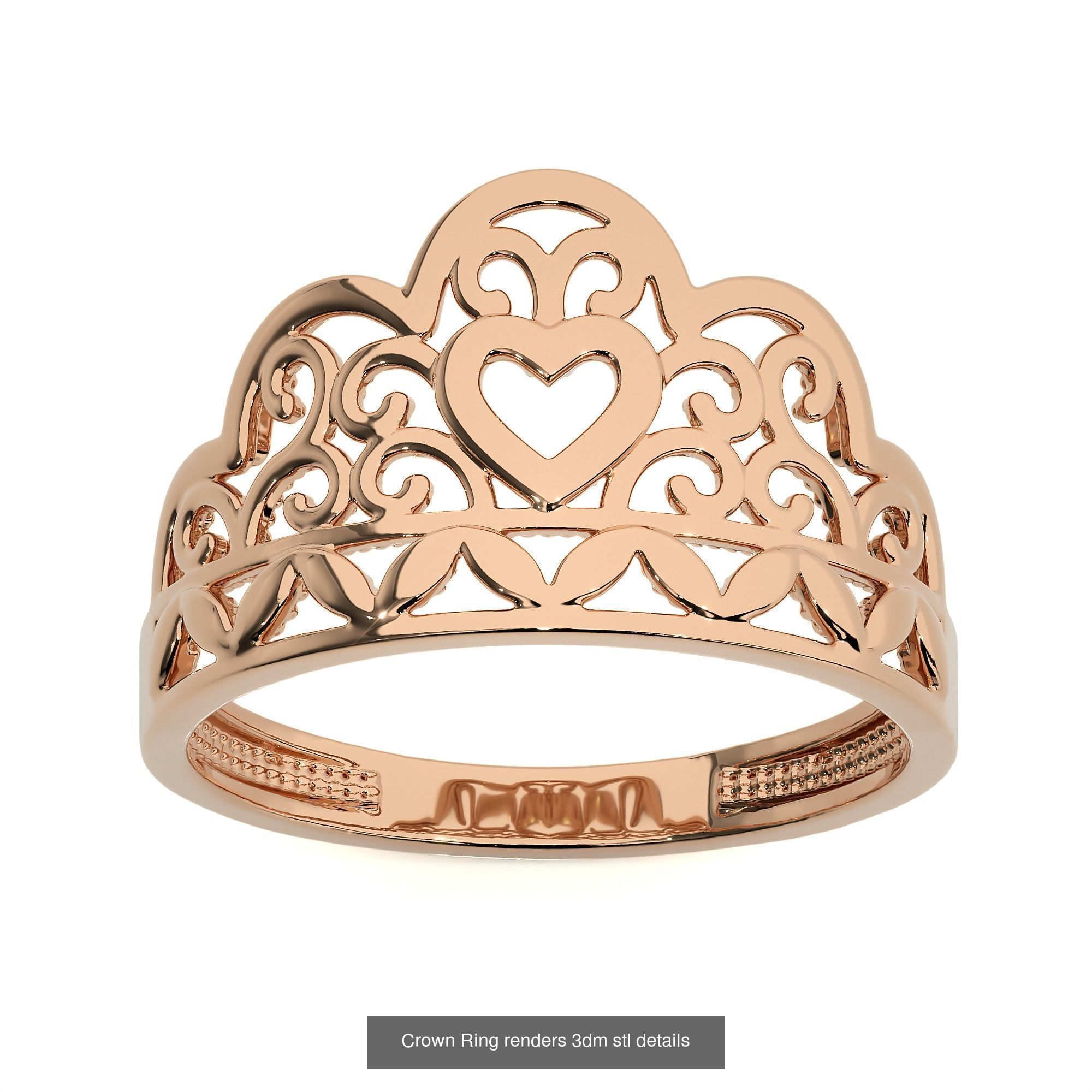 34 Crown Ring renders 3dm stl details  3D Model Collection_12