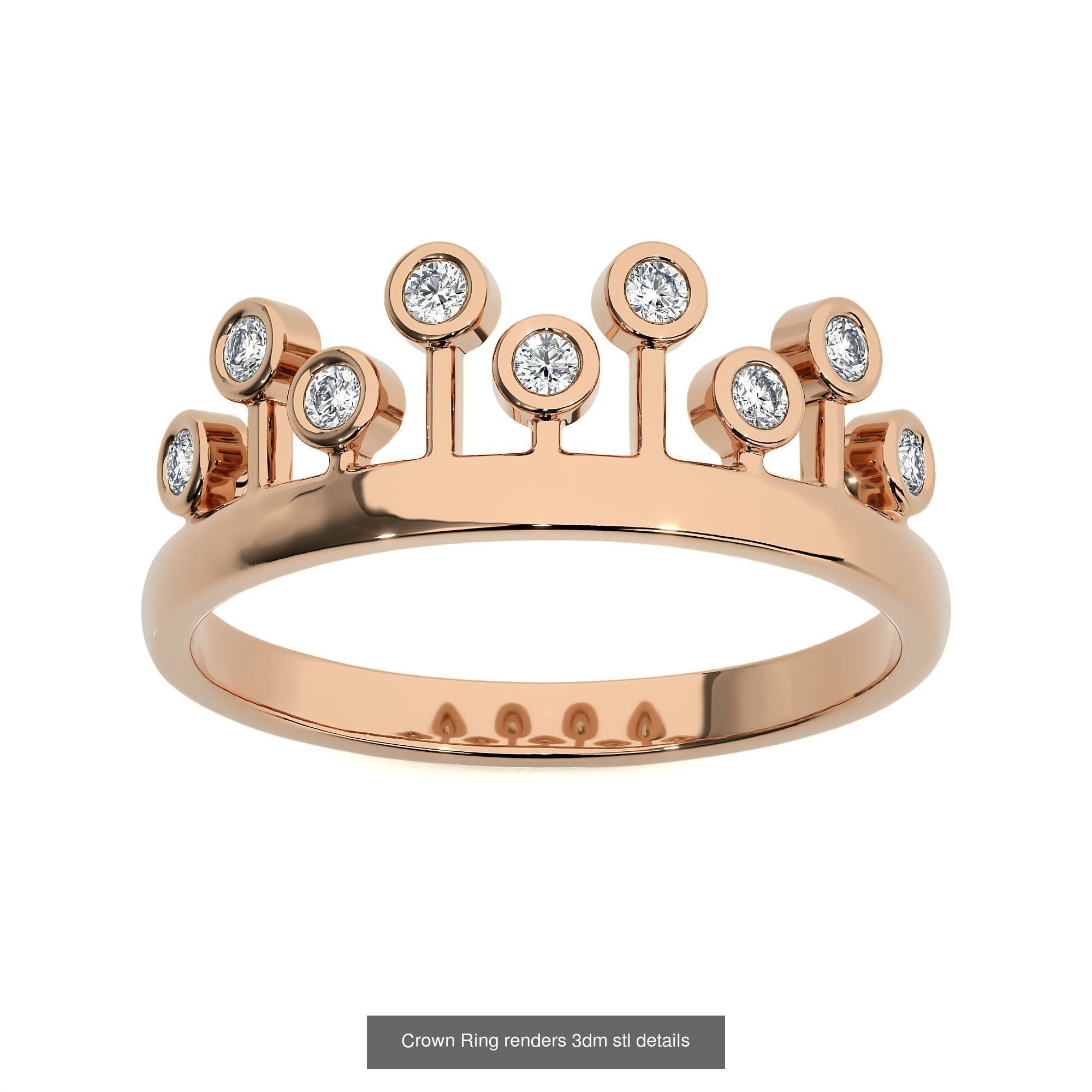 34 Crown Ring renders 3dm stl details  3D Model Collection_17