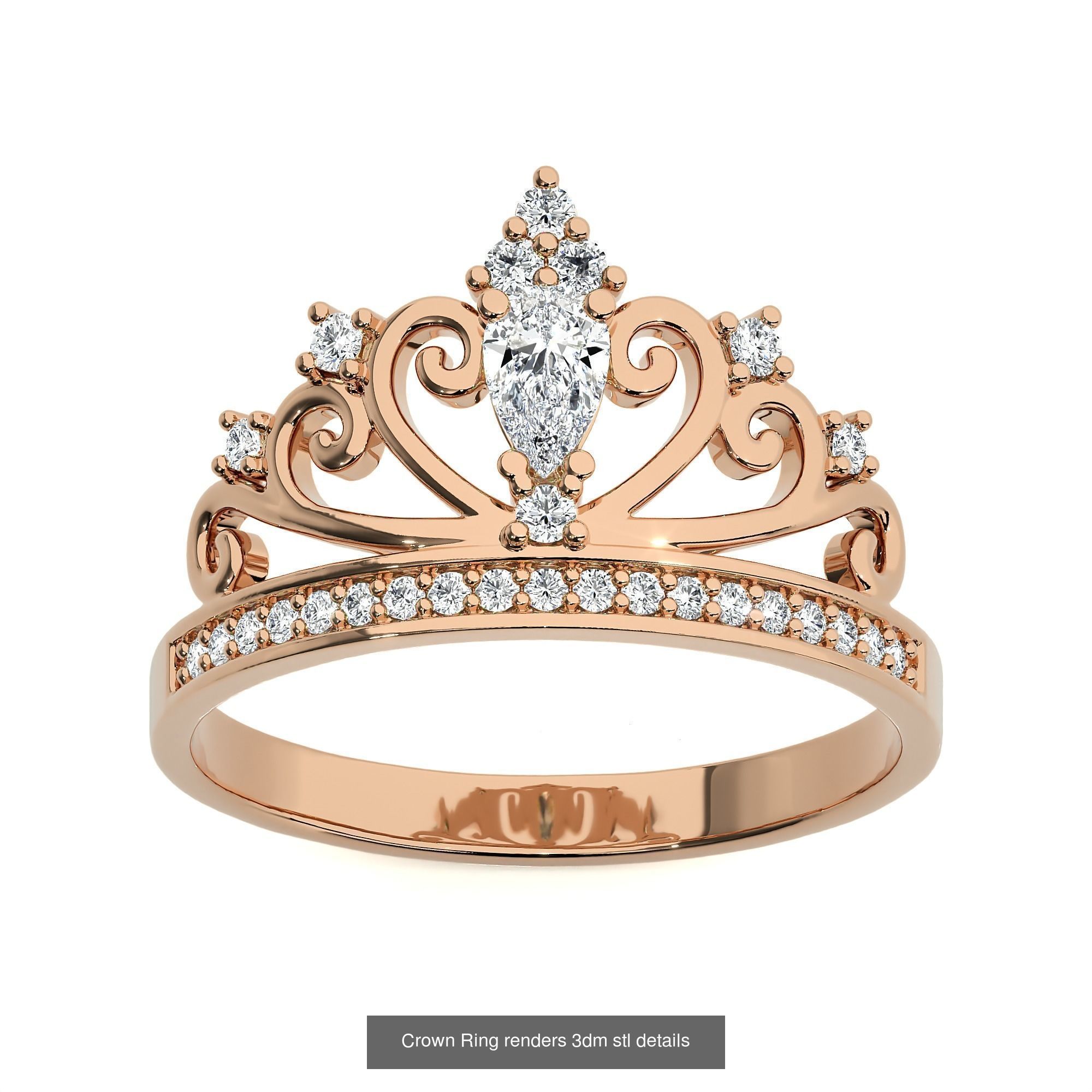 34 Crown Ring renders 3dm stl details  3D Model Collection_15