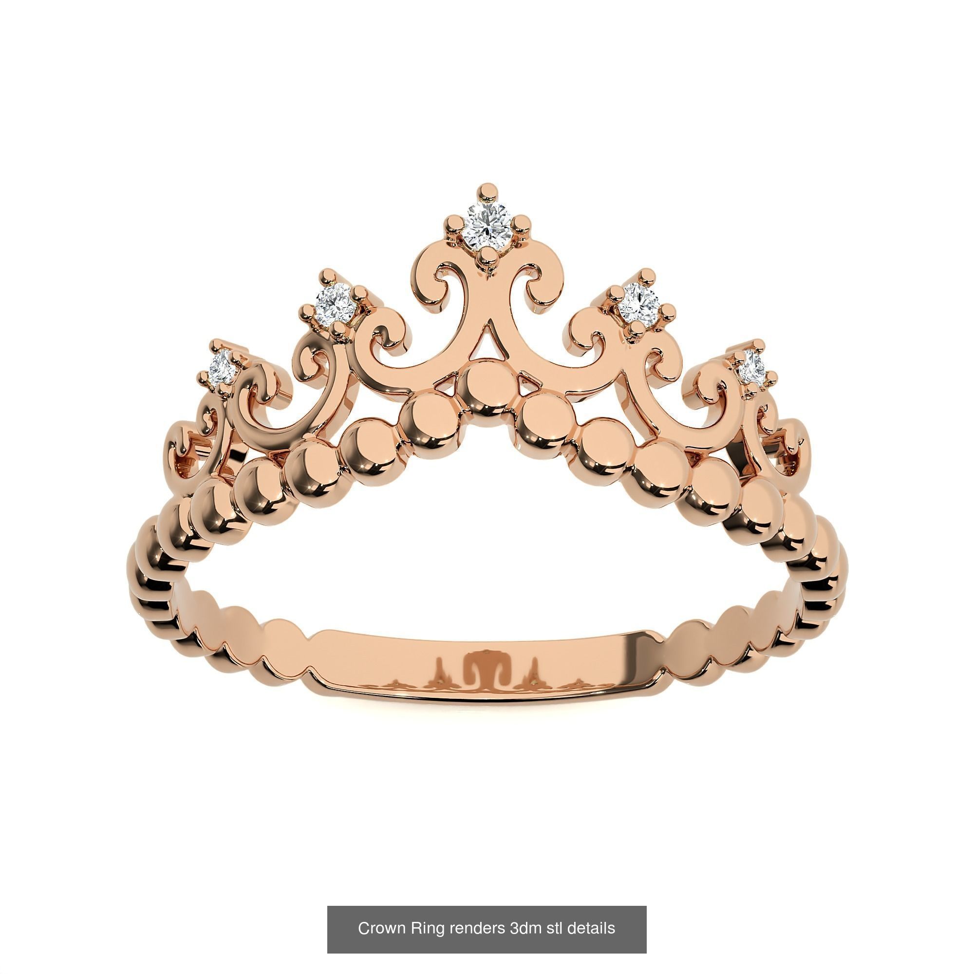 34 Crown Ring renders 3dm stl details  3D Model Collection_14