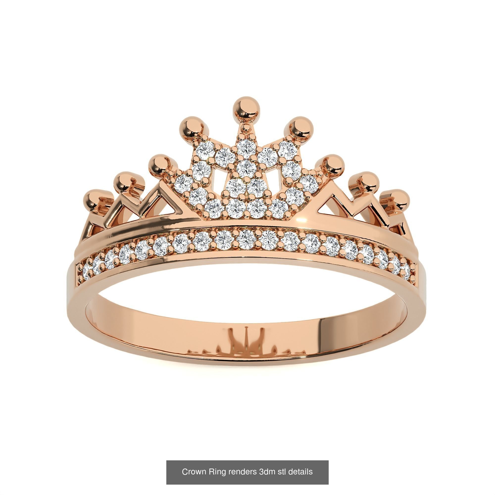 34 Crown Ring renders 3dm stl details  3D Model Collection_23