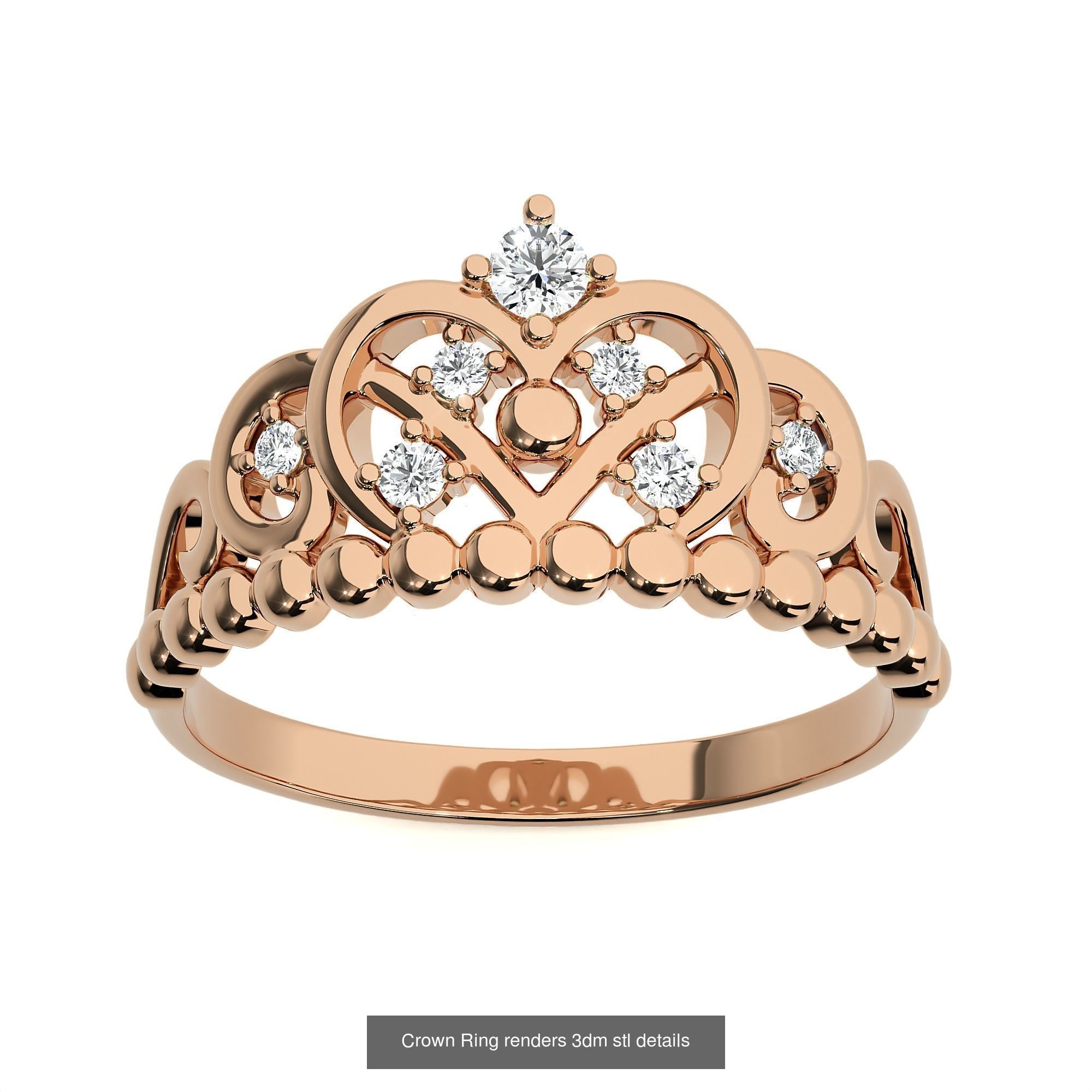 34 Crown Ring renders 3dm stl details  3D Model Collection_4