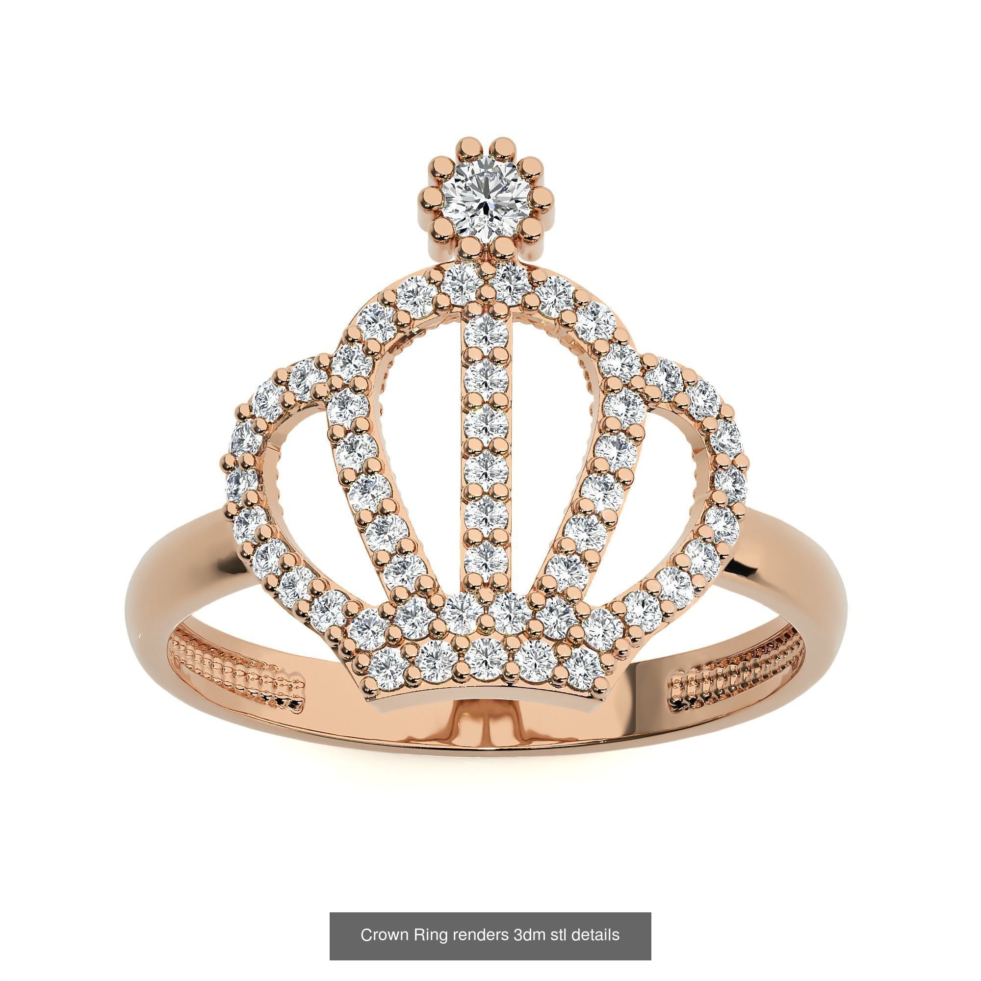 34 Crown Ring renders 3dm stl details  3D Model Collection_21