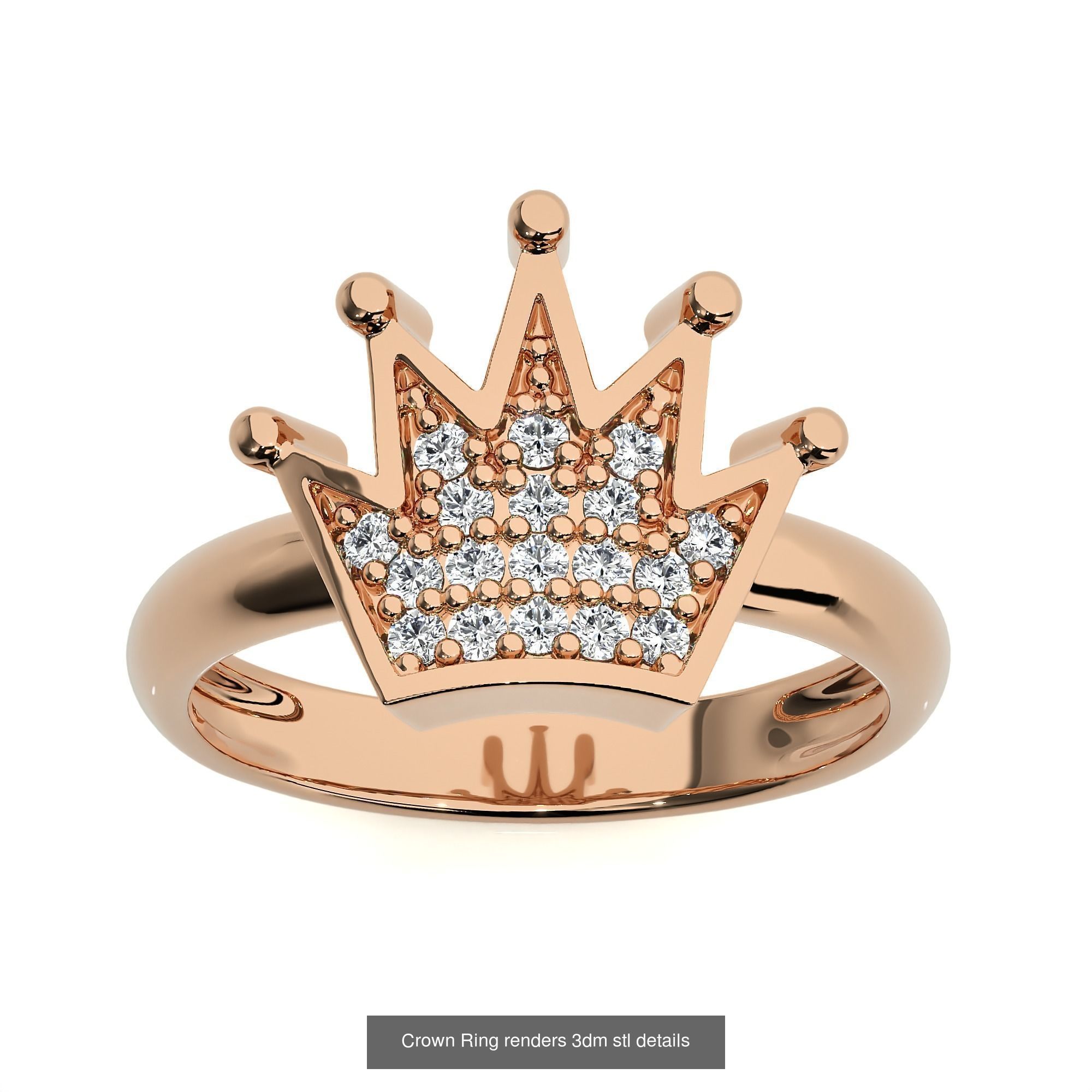34 Crown Ring renders 3dm stl details  3D Model Collection_9