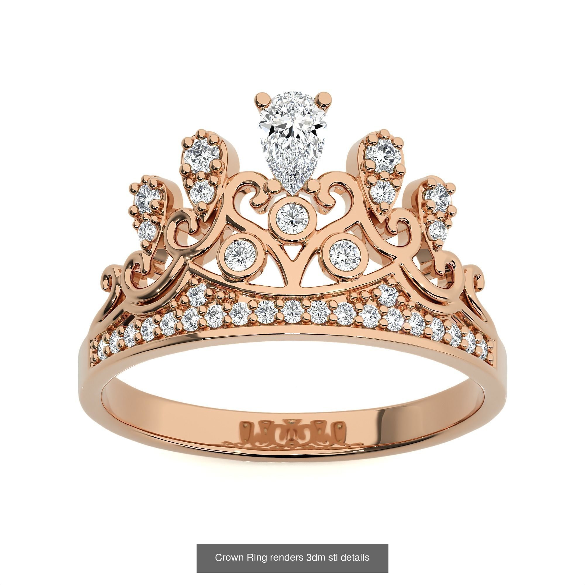 34 Crown Ring renders 3dm stl details  3D Model Collection_24