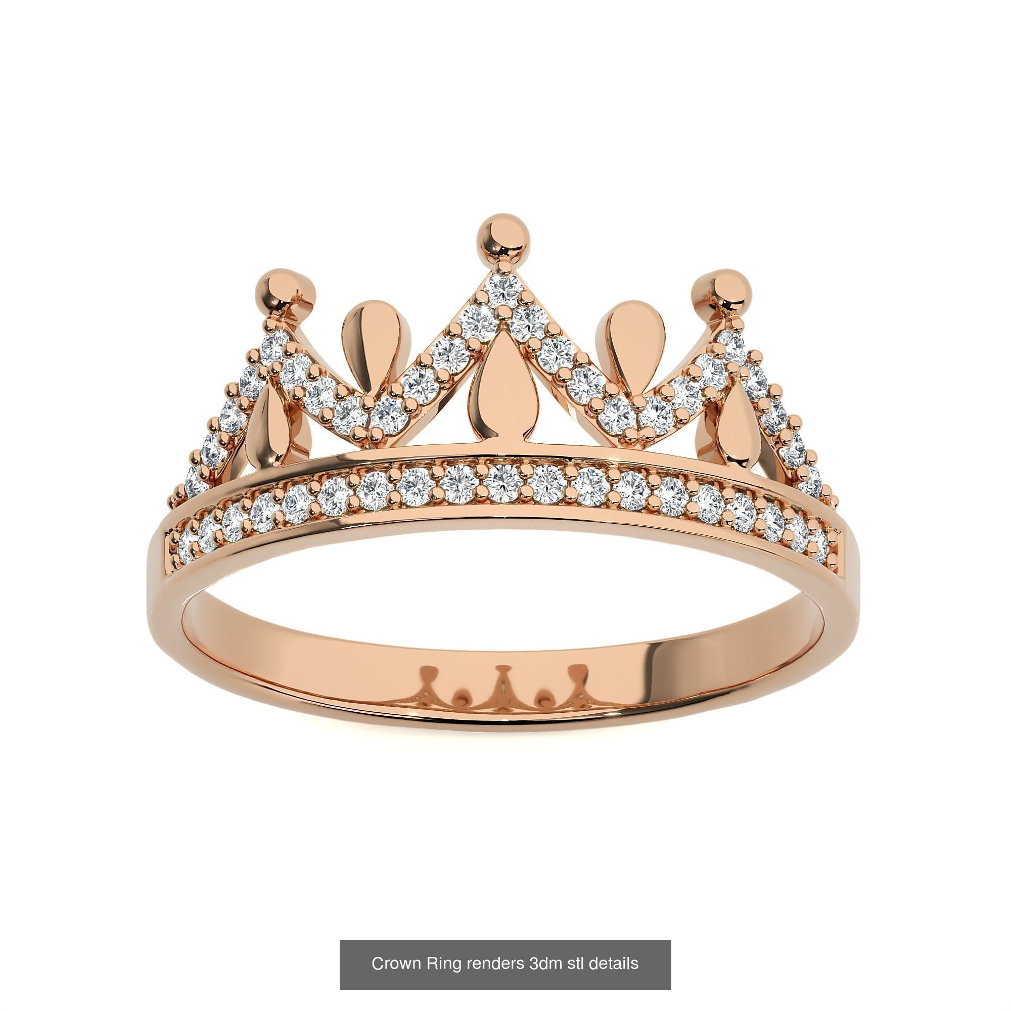 34 Crown Ring renders 3dm stl details  3D Model Collection_35