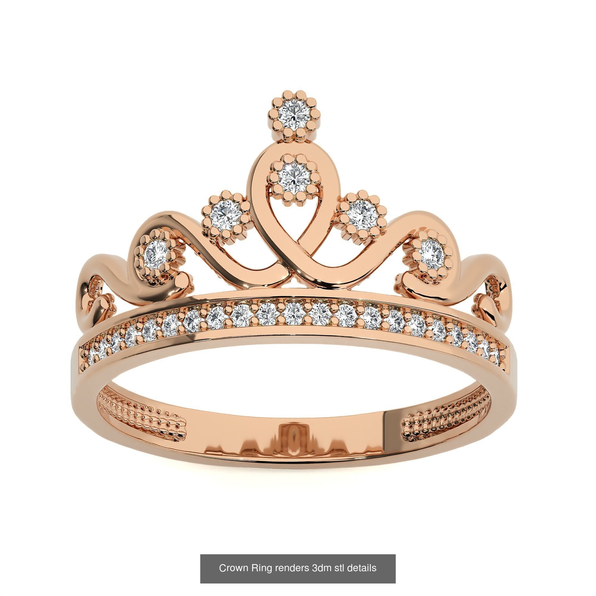 34 Crown Ring renders 3dm stl details  3D Model Collection_30