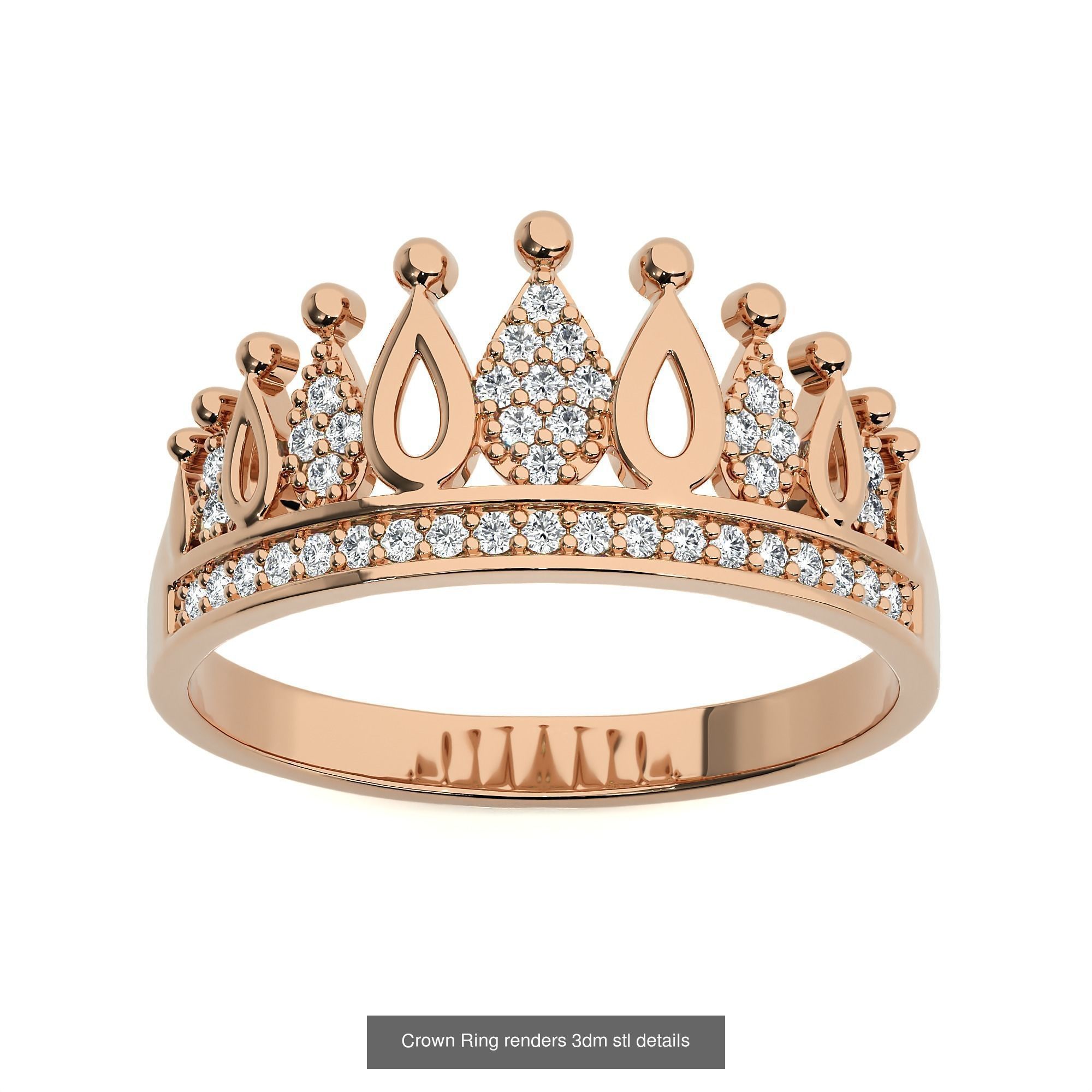 34 Crown Ring renders 3dm stl details  3D Model Collection_33