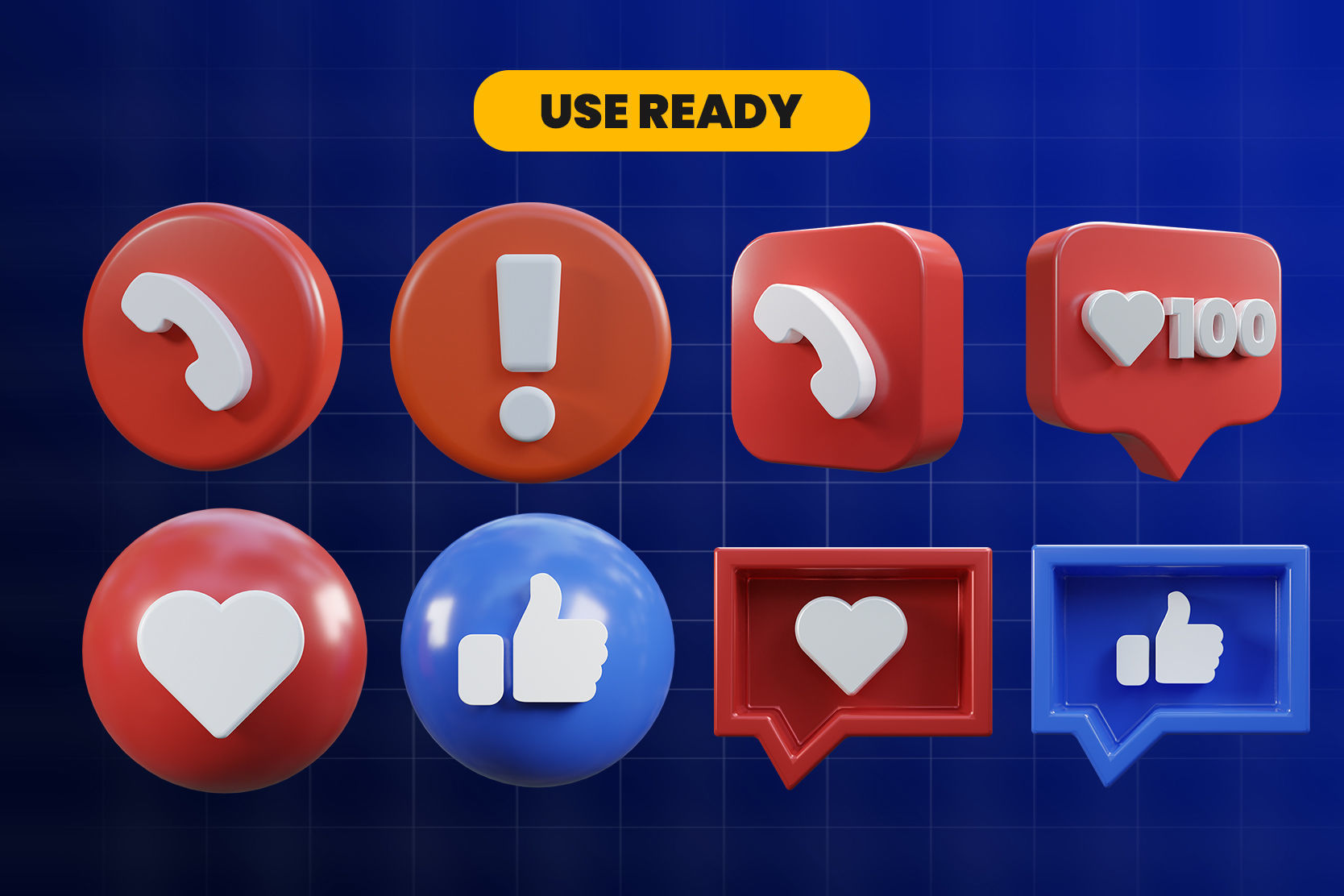 Social Media 3d Illustration Icon Pack 3D model_2