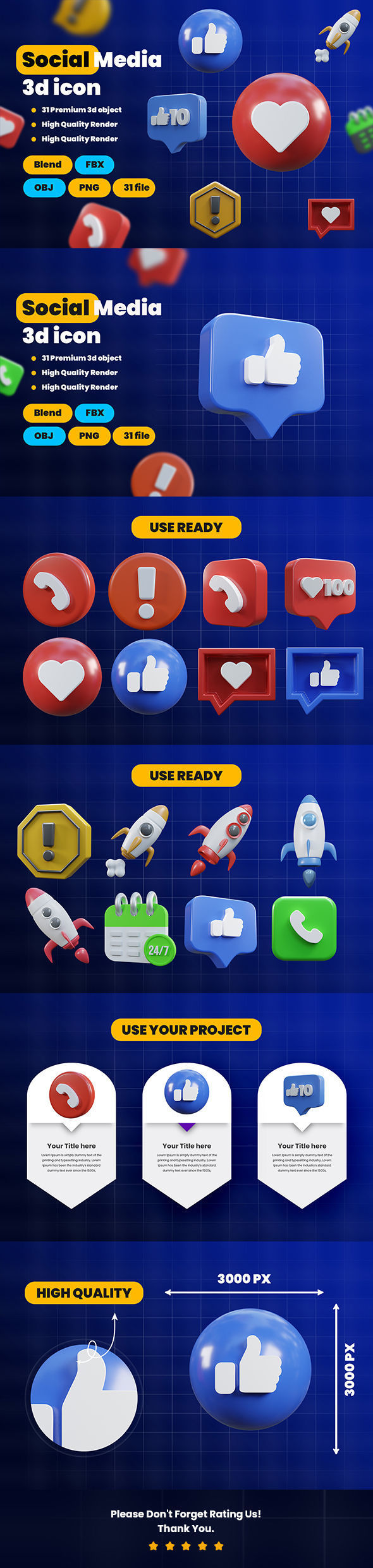 Social Media 3d Illustration Icon Pack 3D model_6