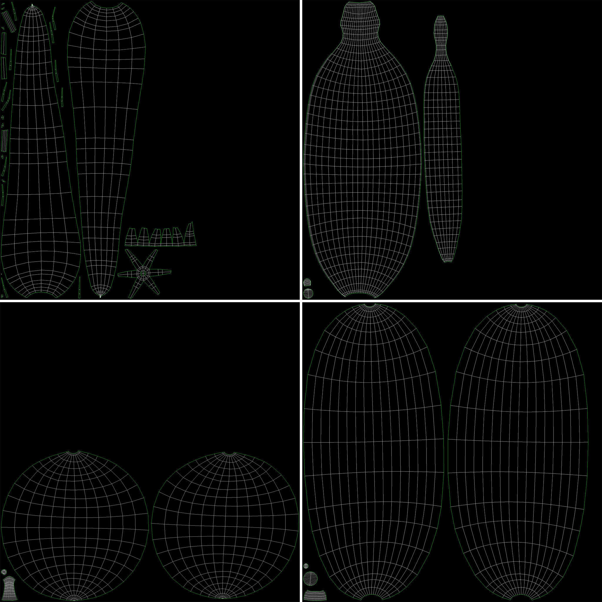 Vintage wheelbarrow counter with vegetables and fruits 3D model_15