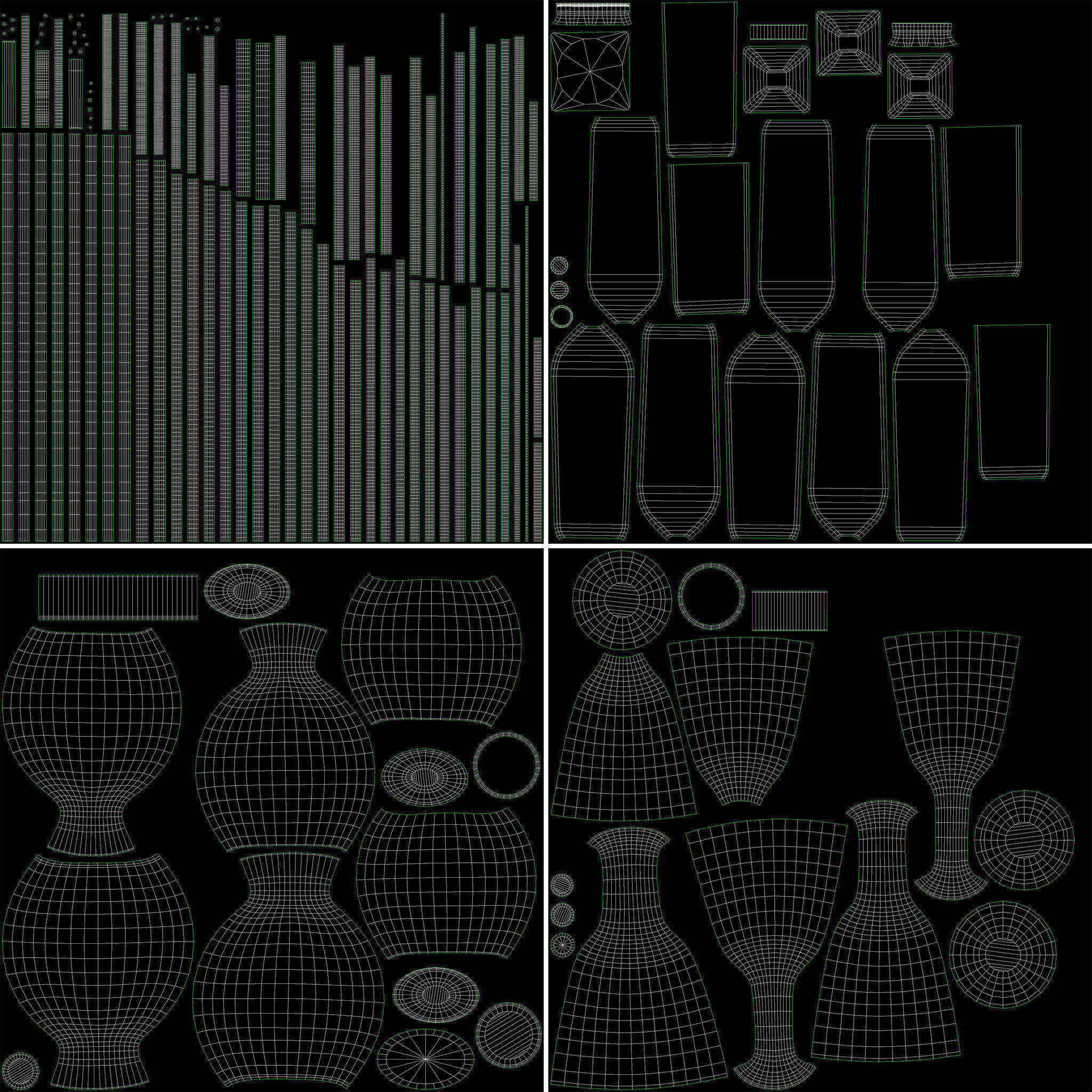 Vintage wheelbarrow counter with vegetables and fruits 3D model_17