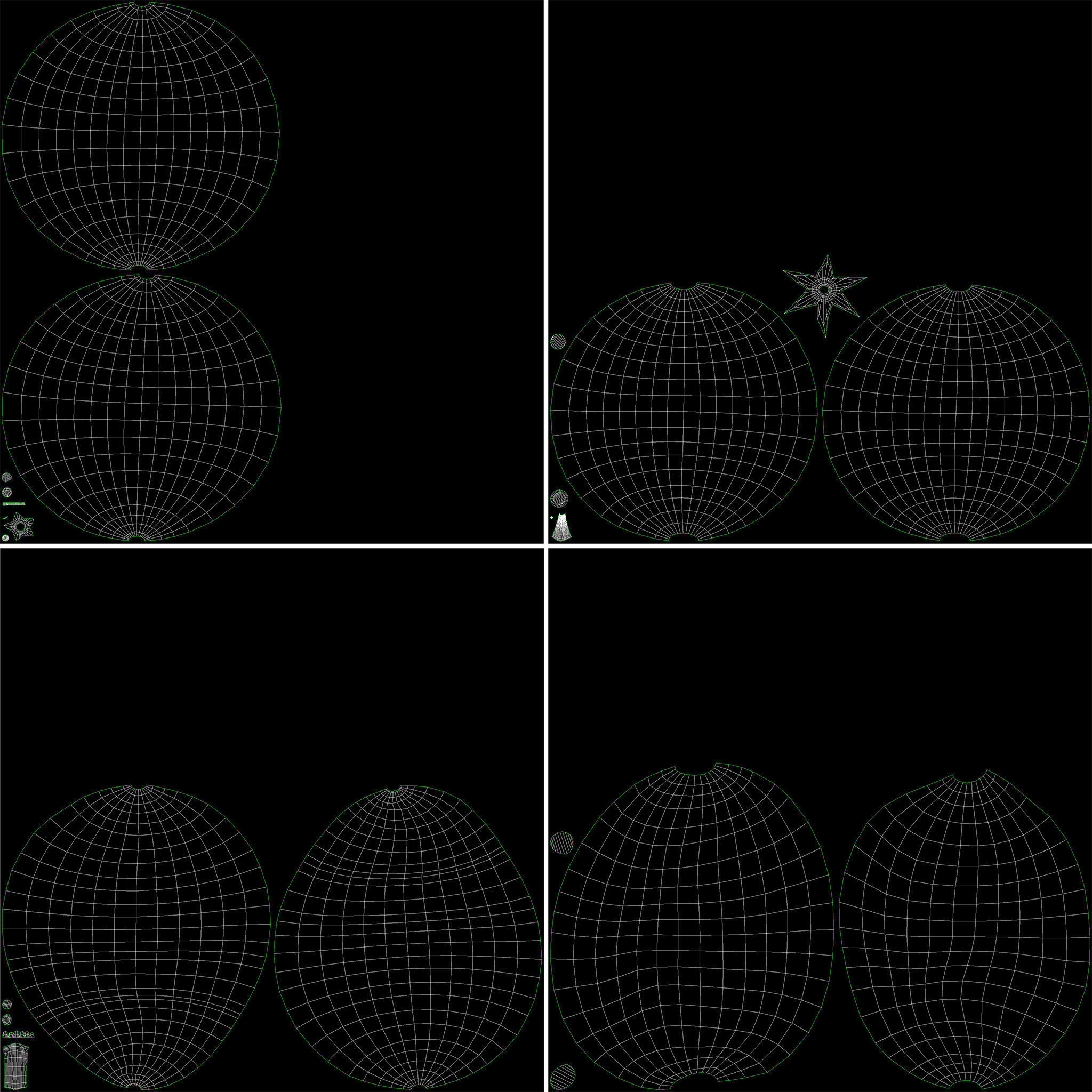 Vintage wheelbarrow counter with vegetables and fruits 3D model_16