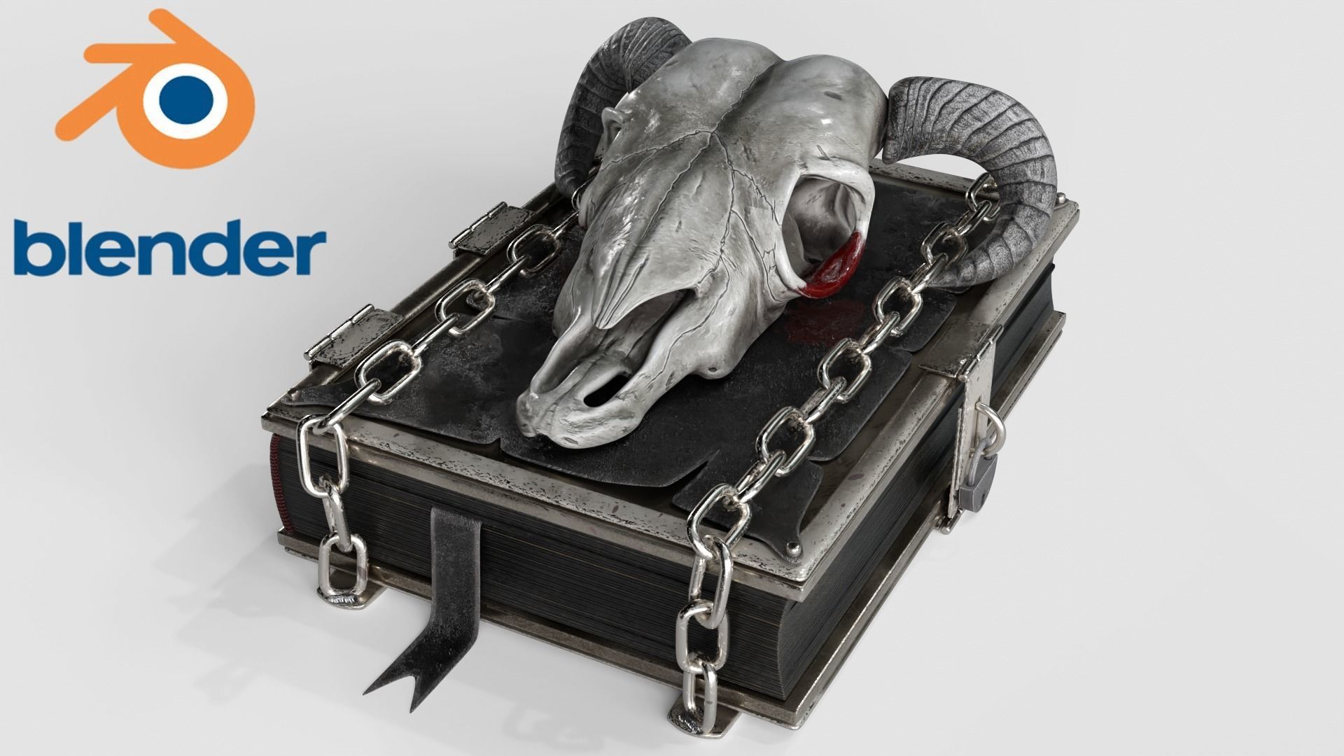 Magic Book Low-poly 3D model_7