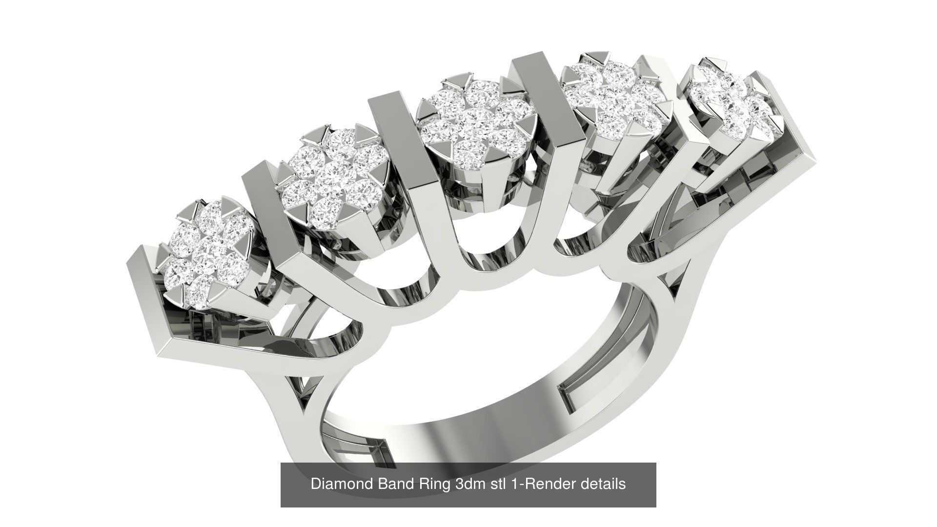 24 Diamond Band Ring 3dm stl 1-Render details  3D Model Collection_4