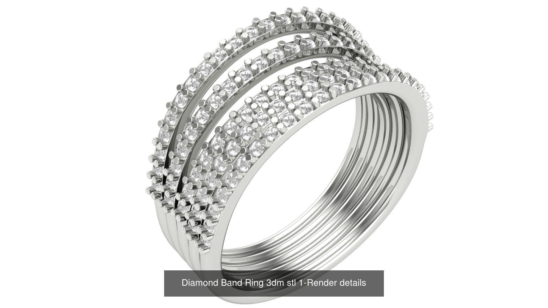 24 Diamond Band Ring 3dm stl 1-Render details  3D Model Collection_13