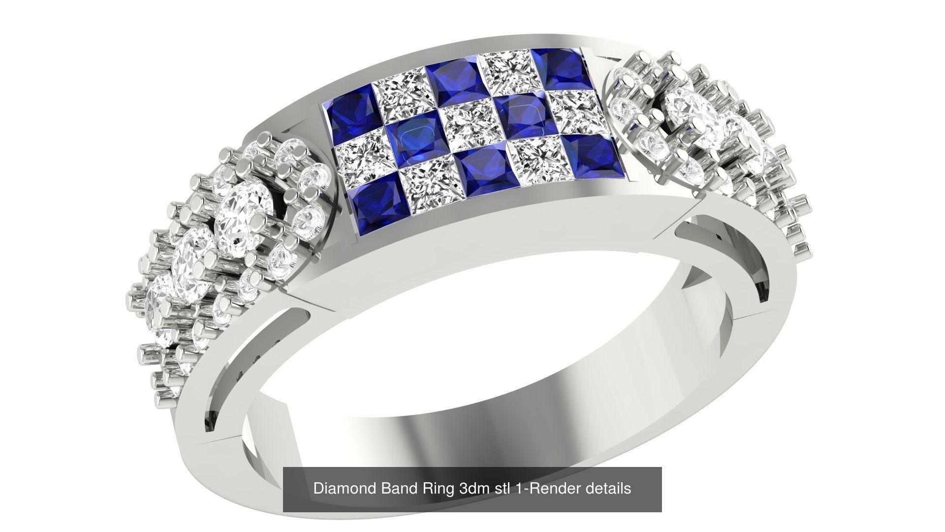 24 Diamond Band Ring 3dm stl 1-Render details  3D Model Collection_15