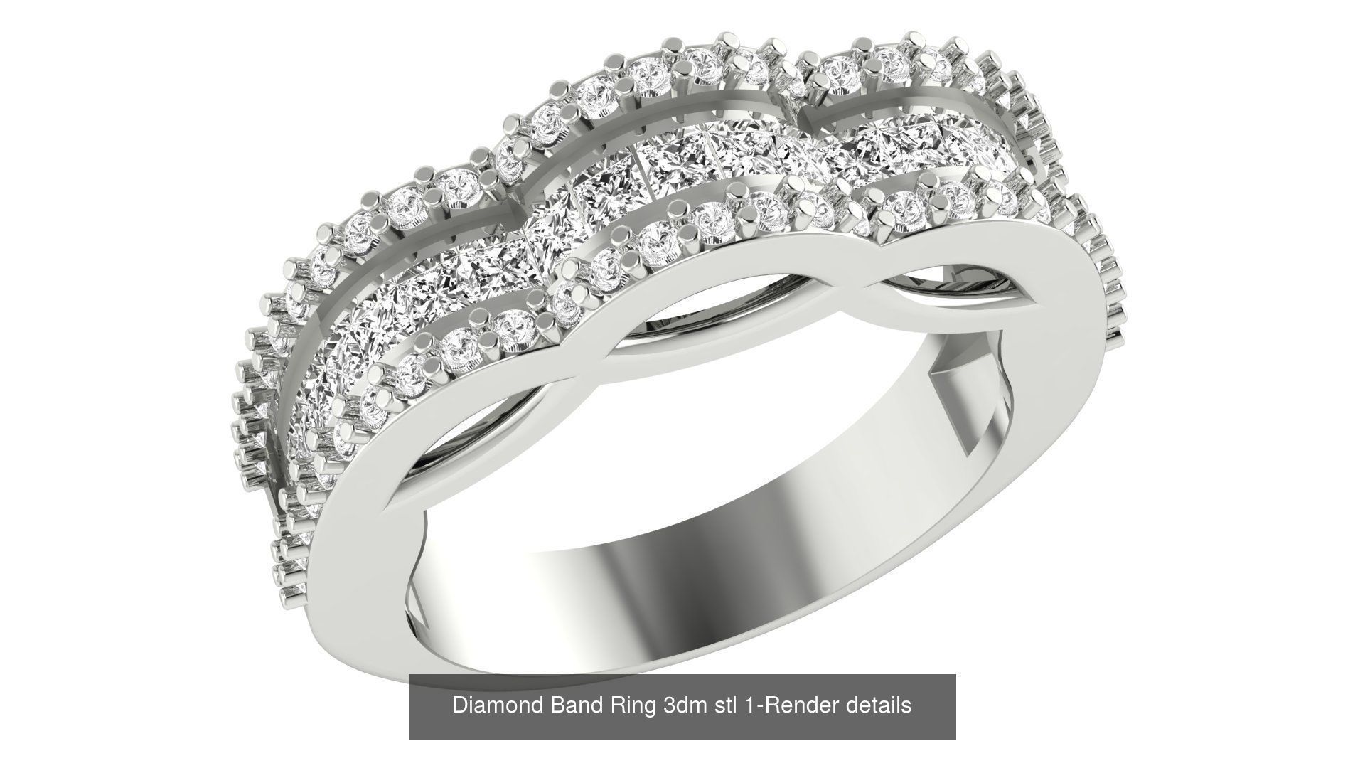 24 Diamond Band Ring 3dm stl 1-Render details  3D Model Collection_10