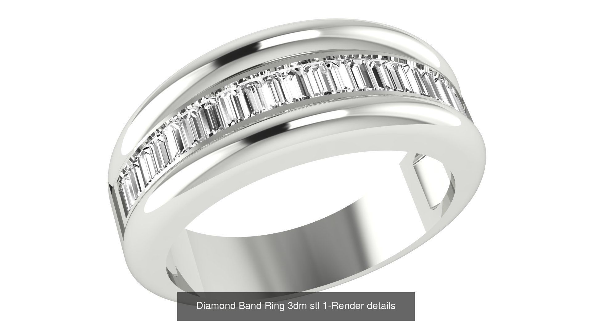 24 Diamond Band Ring 3dm stl 1-Render details  3D Model Collection_18