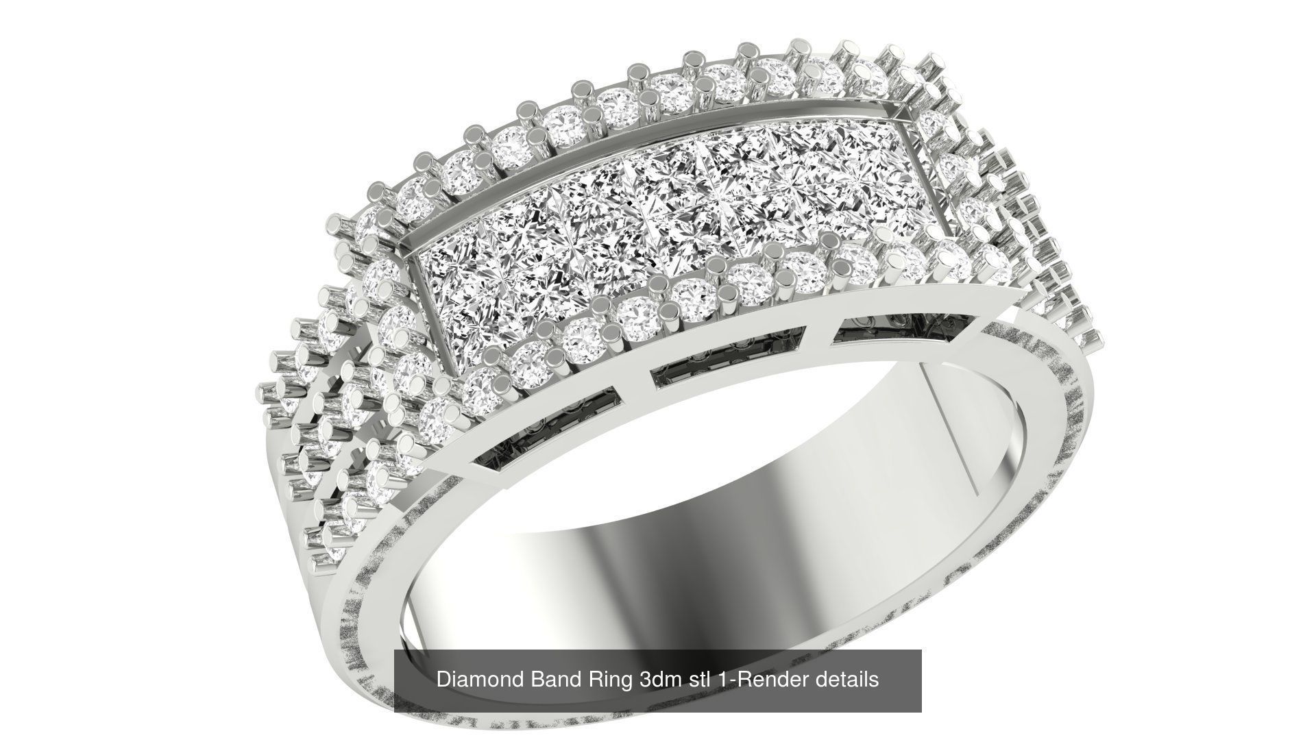 24 Diamond Band Ring 3dm stl 1-Render details  3D Model Collection_17