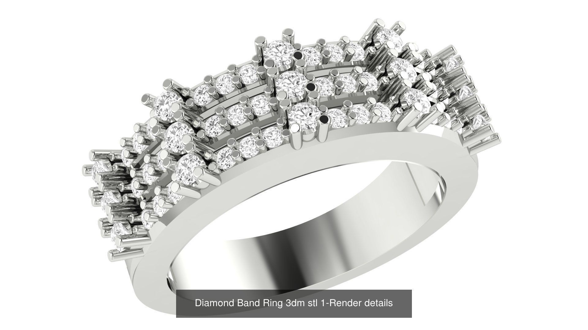 24 Diamond Band Ring 3dm stl 1-Render details  3D Model Collection_23