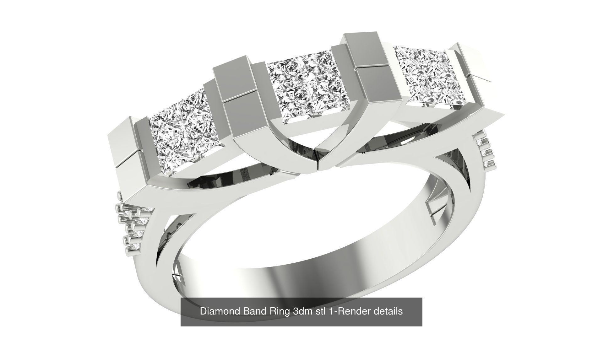 24 Diamond Band Ring 3dm stl 1-Render details  3D Model Collection_22
