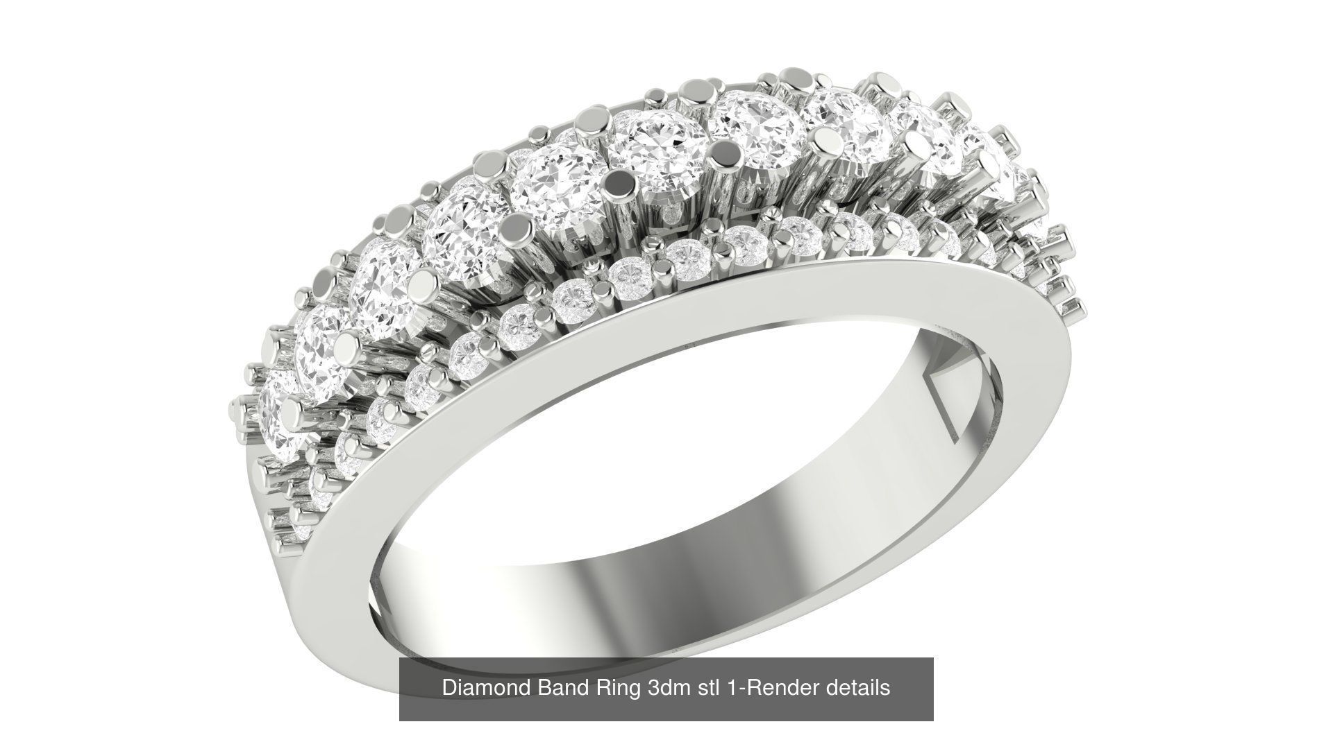 24 Diamond Band Ring 3dm stl 1-Render details  3D Model Collection_2