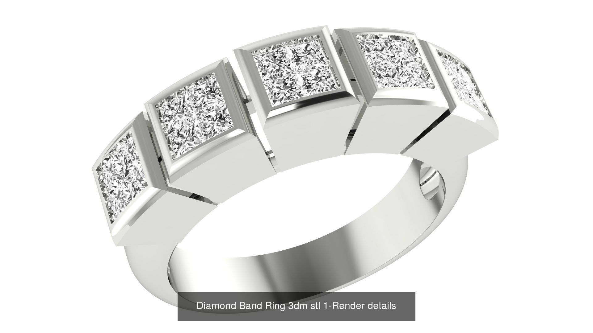 24 Diamond Band Ring 3dm stl 1-Render details  3D Model Collection_9