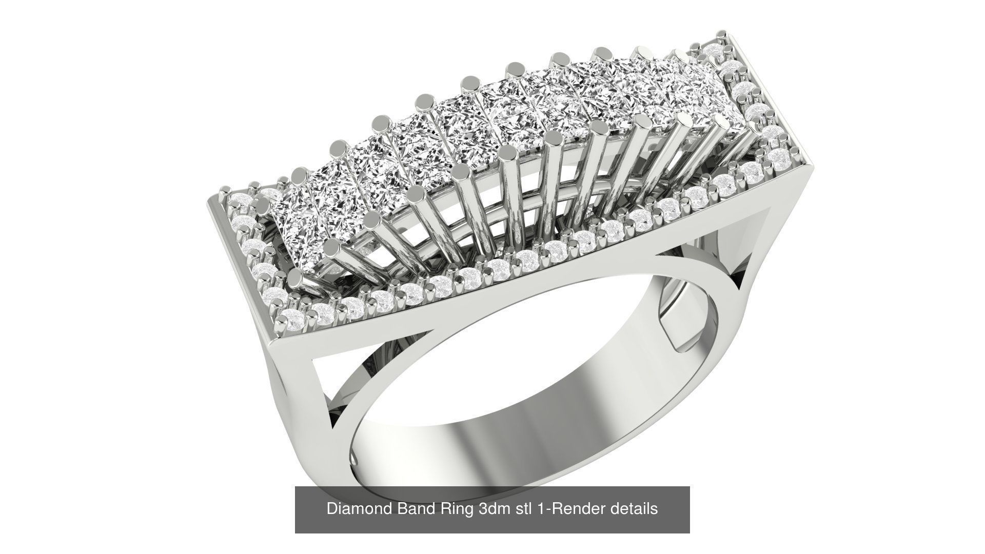 24 Diamond Band Ring 3dm stl 1-Render details  3D Model Collection_19
