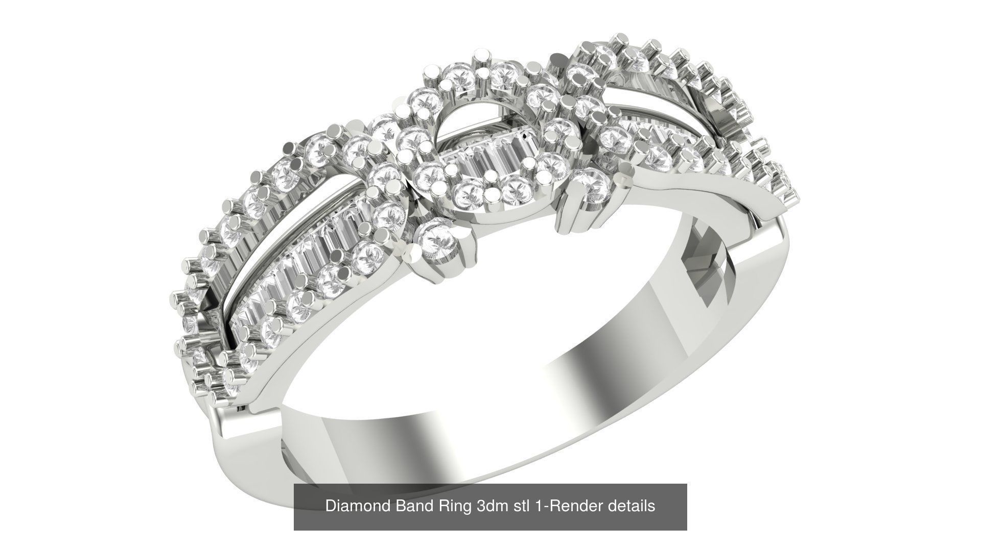 24 Diamond Band Ring 3dm stl 1-Render details  3D Model Collection_24