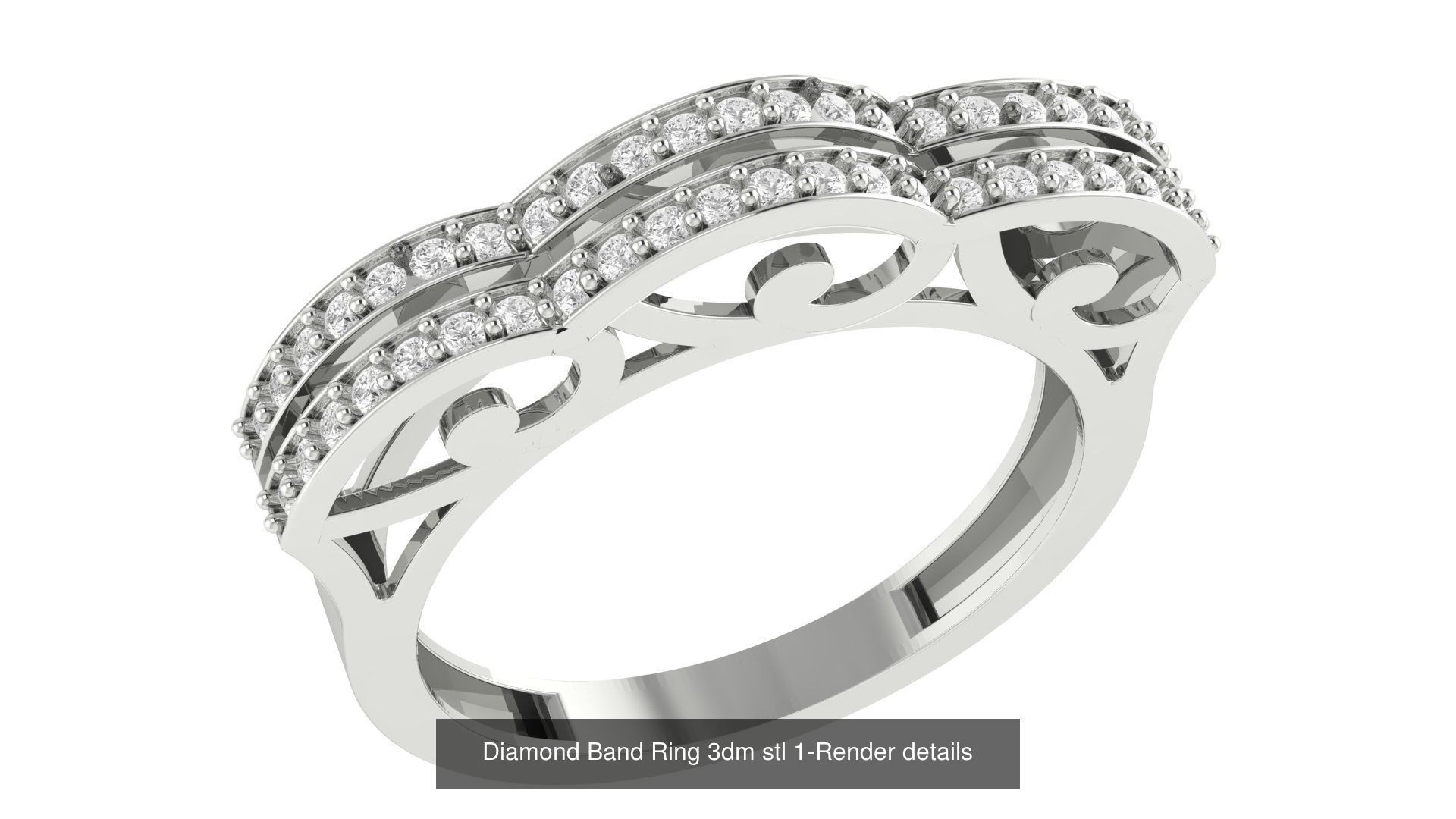 24 Diamond Band Ring 3dm stl 1-Render details  3D Model Collection_6