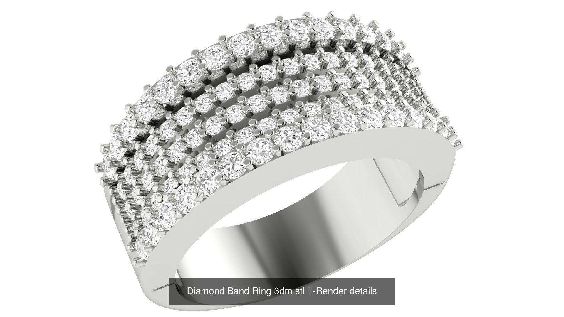 24 Diamond Band Ring 3dm stl 1-Render details  3D Model Collection_20