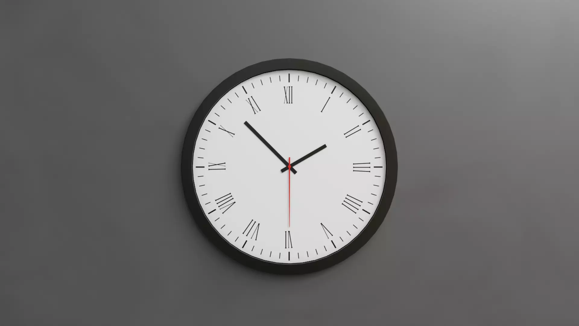Wall Clock Low-poly 3D model_0