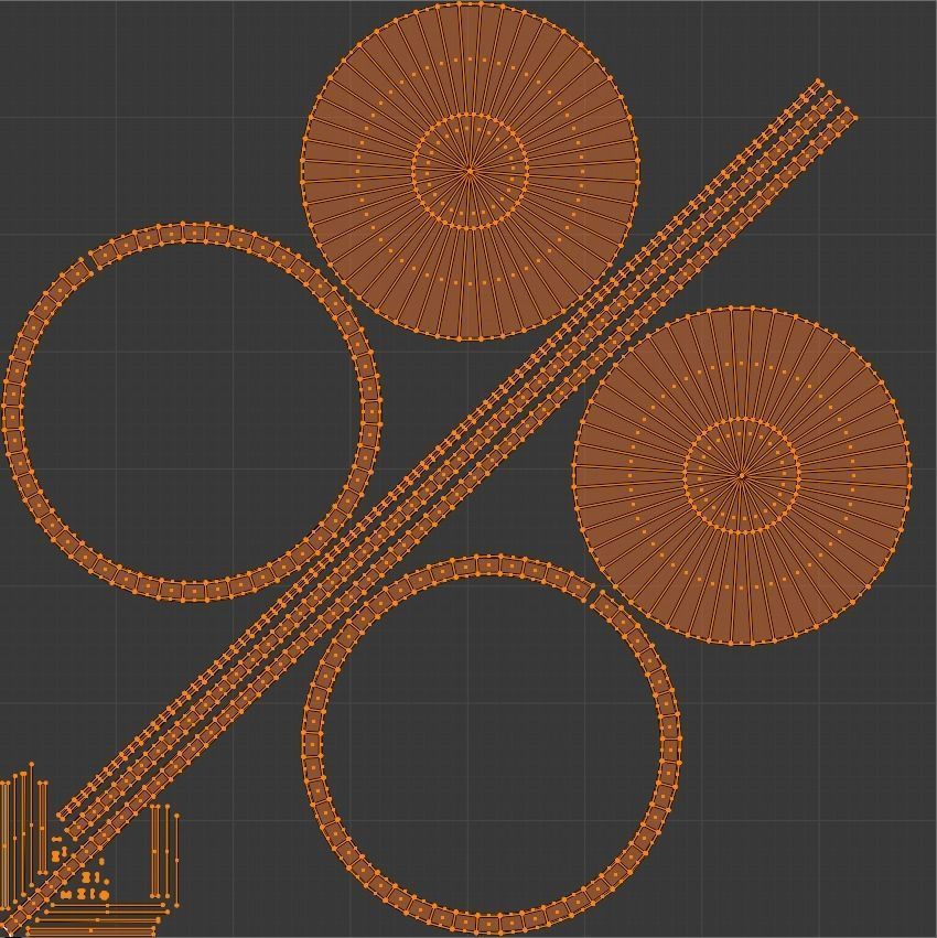 Wall Clock Low-poly 3D model_4