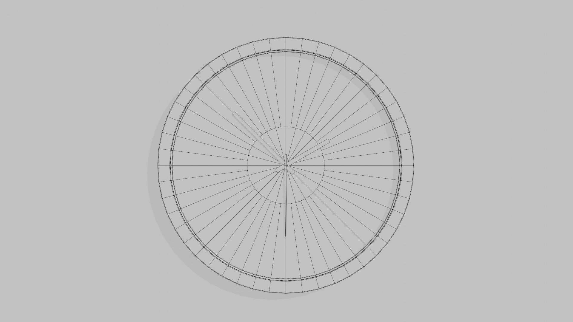 Wall Clock Low-poly 3D model_3