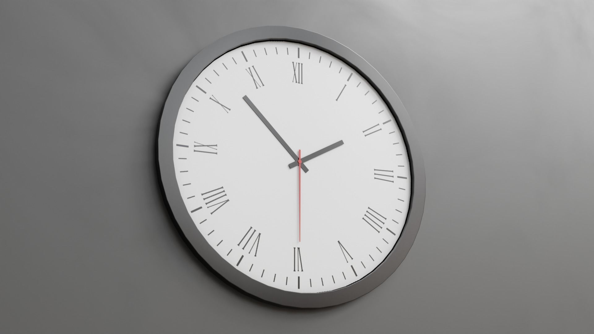 Wall Clock Low-poly 3D model_2