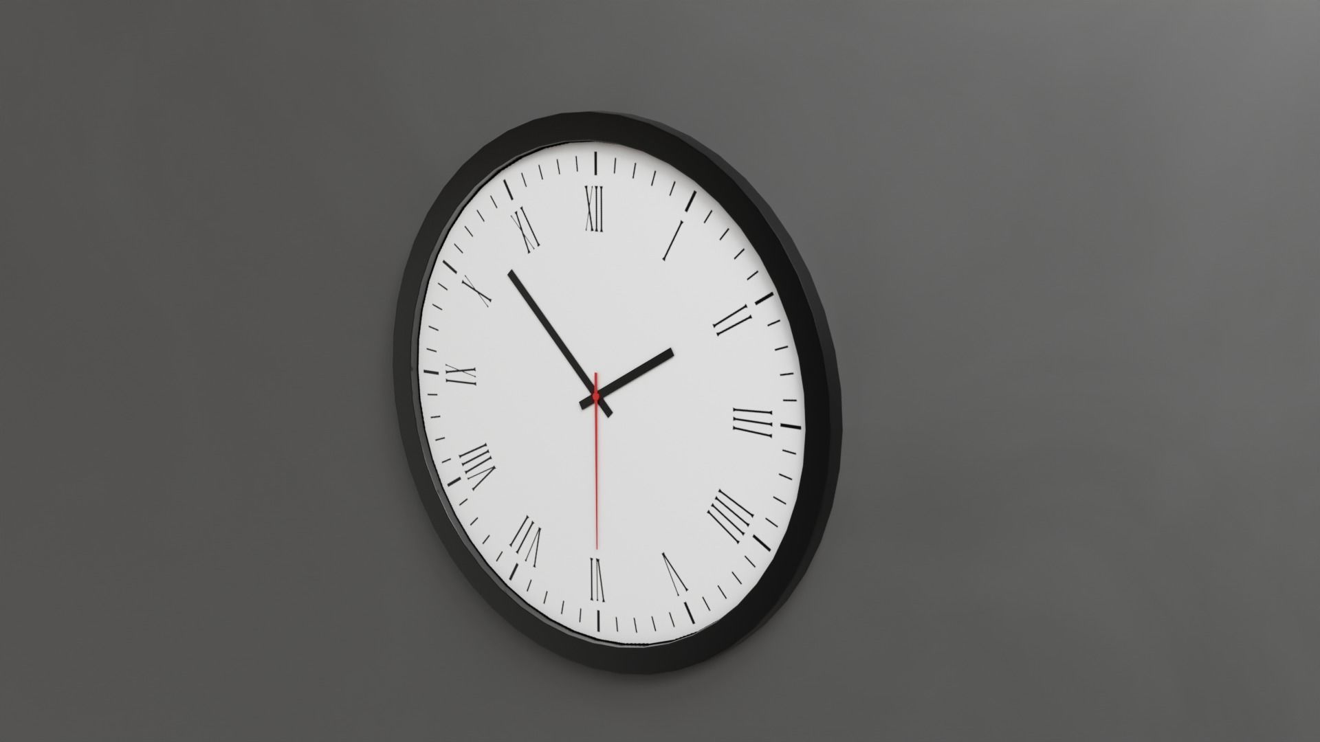 Wall Clock Low-poly 3D model_1