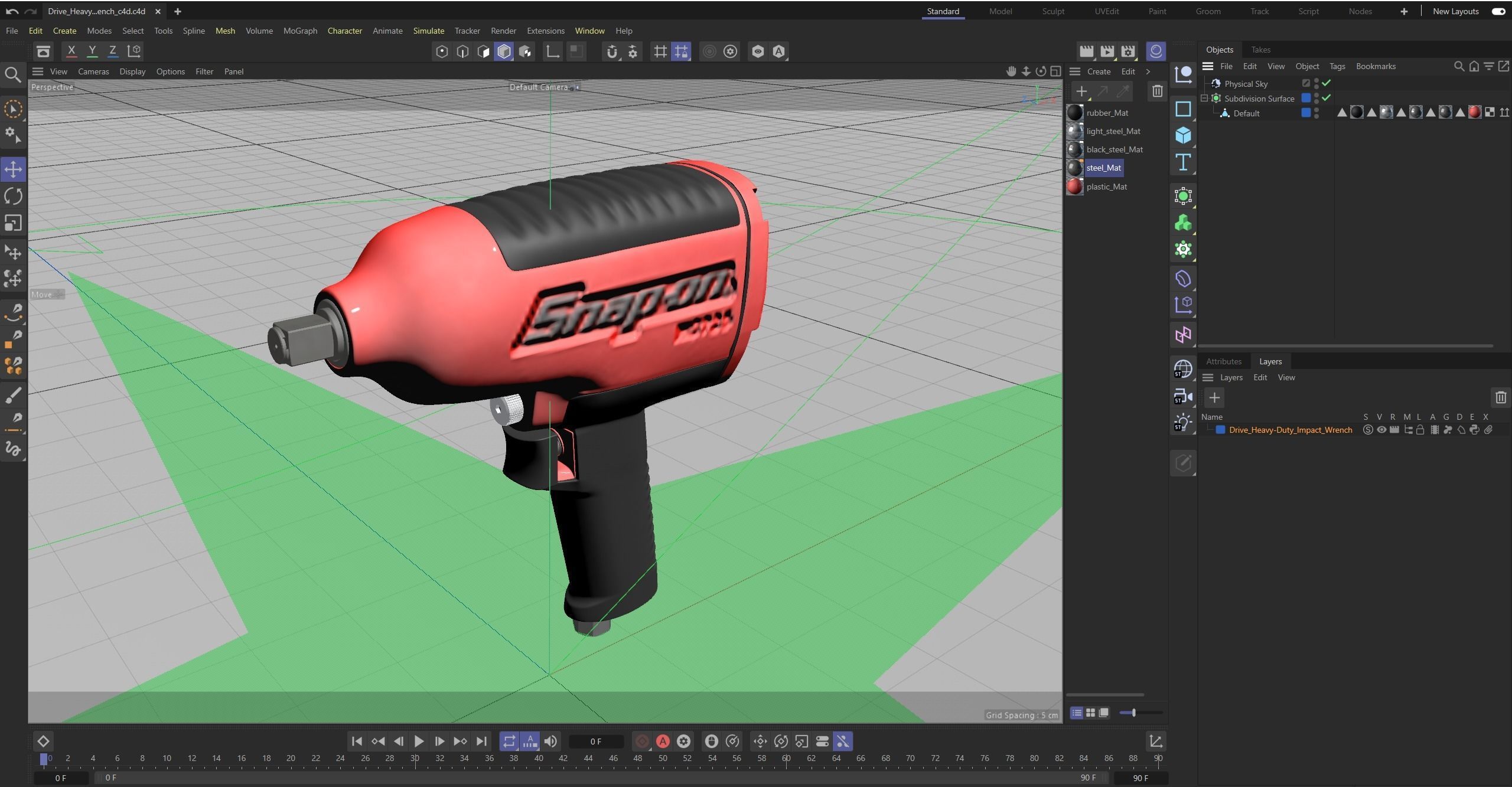 SO Drive Heavy Duty Impact Wrench MG725 Low-poly 3D model_29