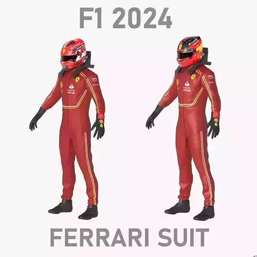 F1 Ferrari Suit 2024 Low-poly 3D model