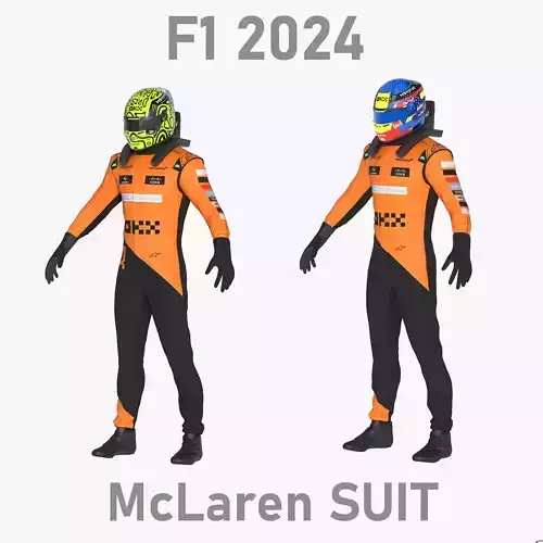 F1 McLaren Suit 2024 Low-poly 3D model