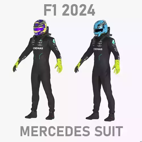 F1 Mercedes Suit 2024 Low-poly 3D model