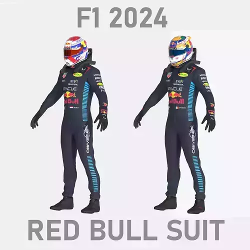 F1 Red Bull Suit 2024 Low-poly 3D model