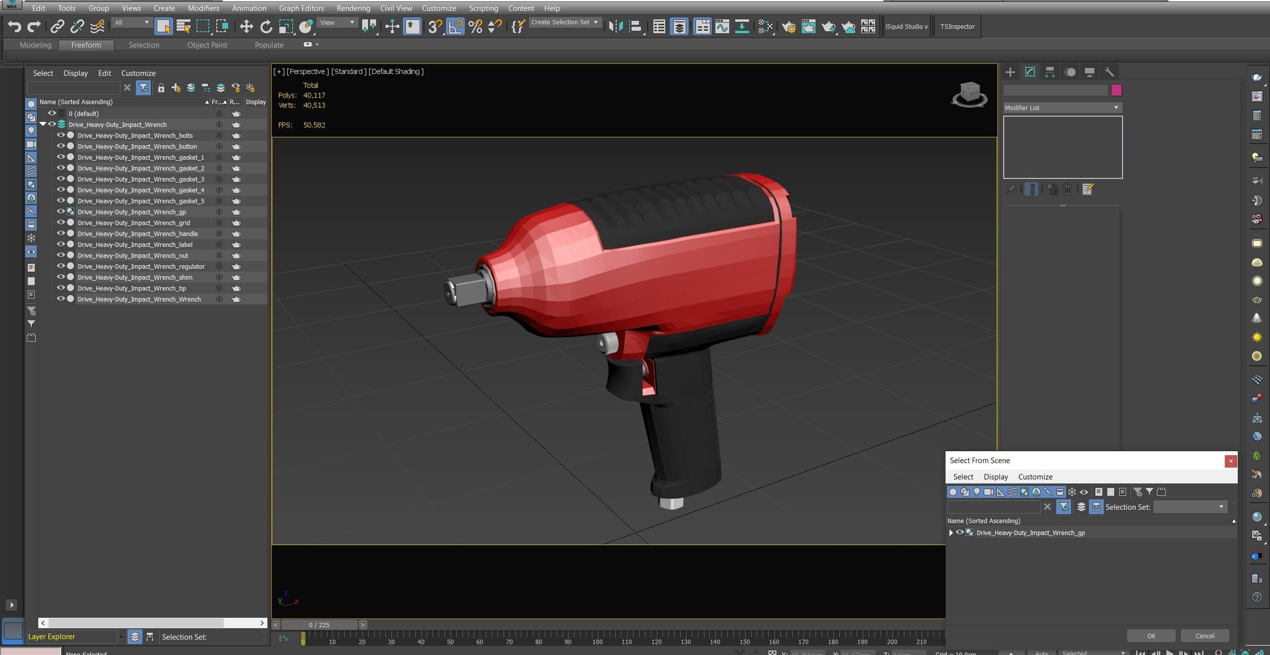 Drive Heavy Duty Impact Wrench MG725 Low-poly 3D model_25