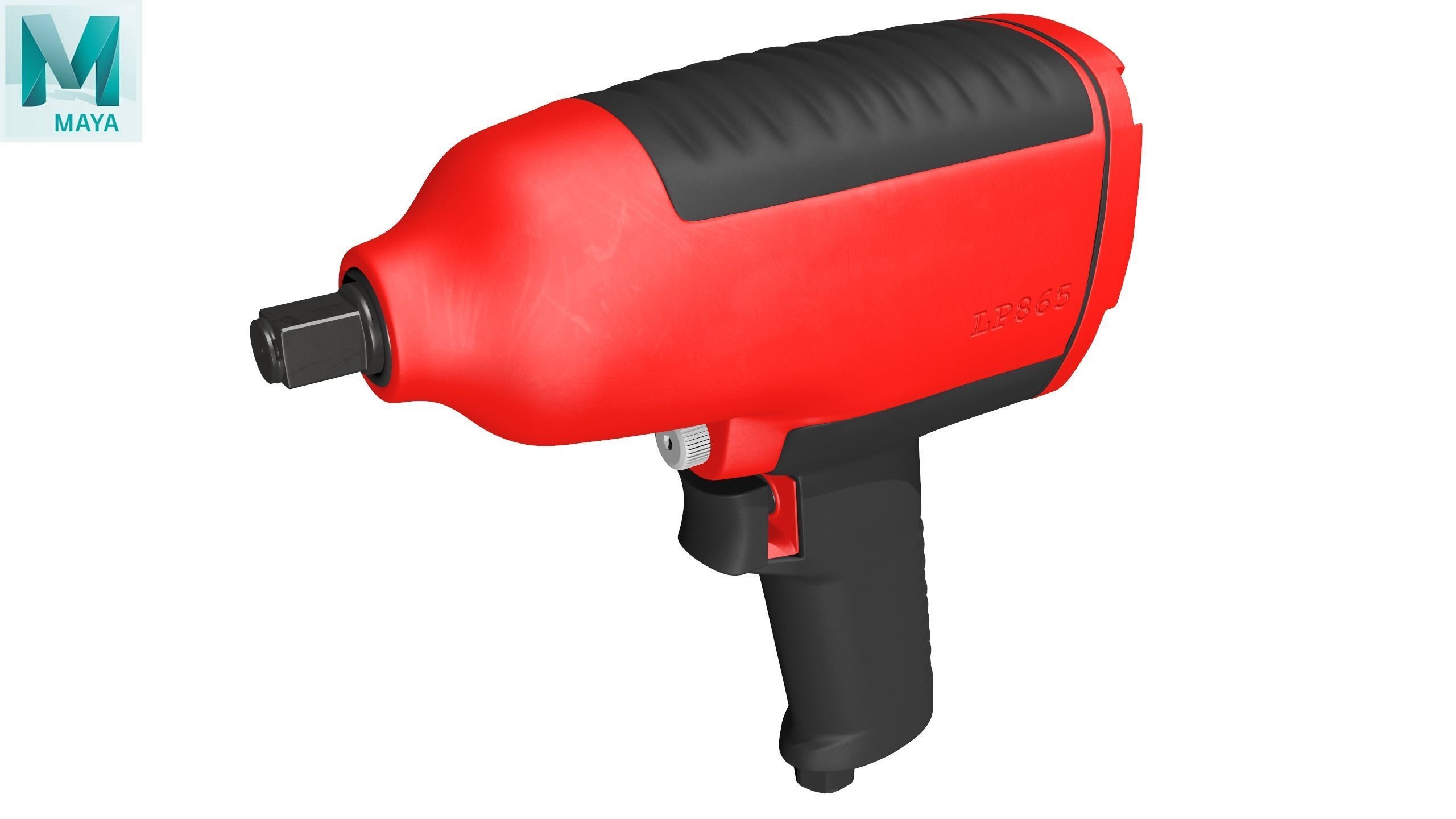 Drive Heavy Duty Impact Wrench MG725 Low-poly 3D model_26