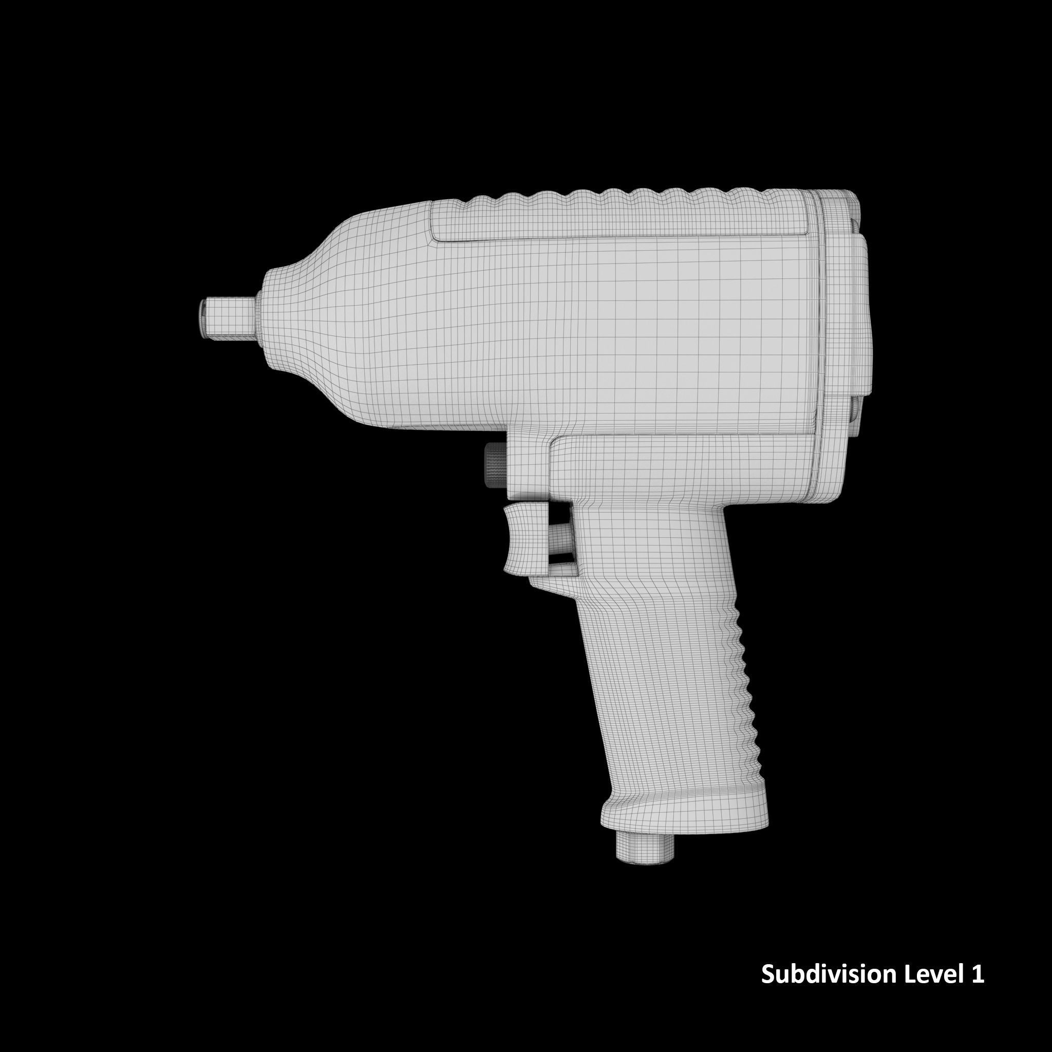Drive Heavy Duty Impact Wrench MG725 Low-poly 3D model_9
