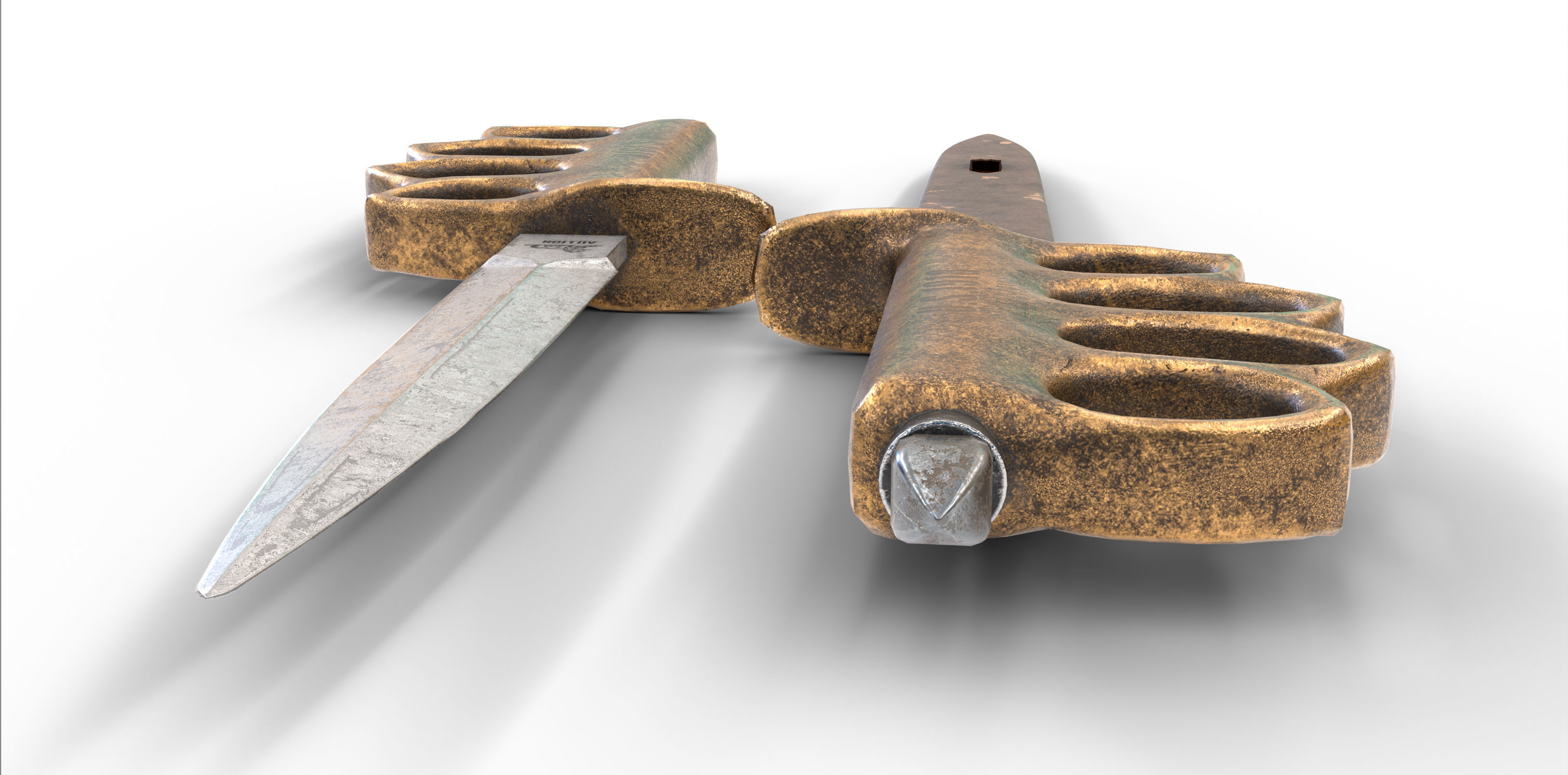 Trench Knife MK1 1918 Low-poly 3D model_4